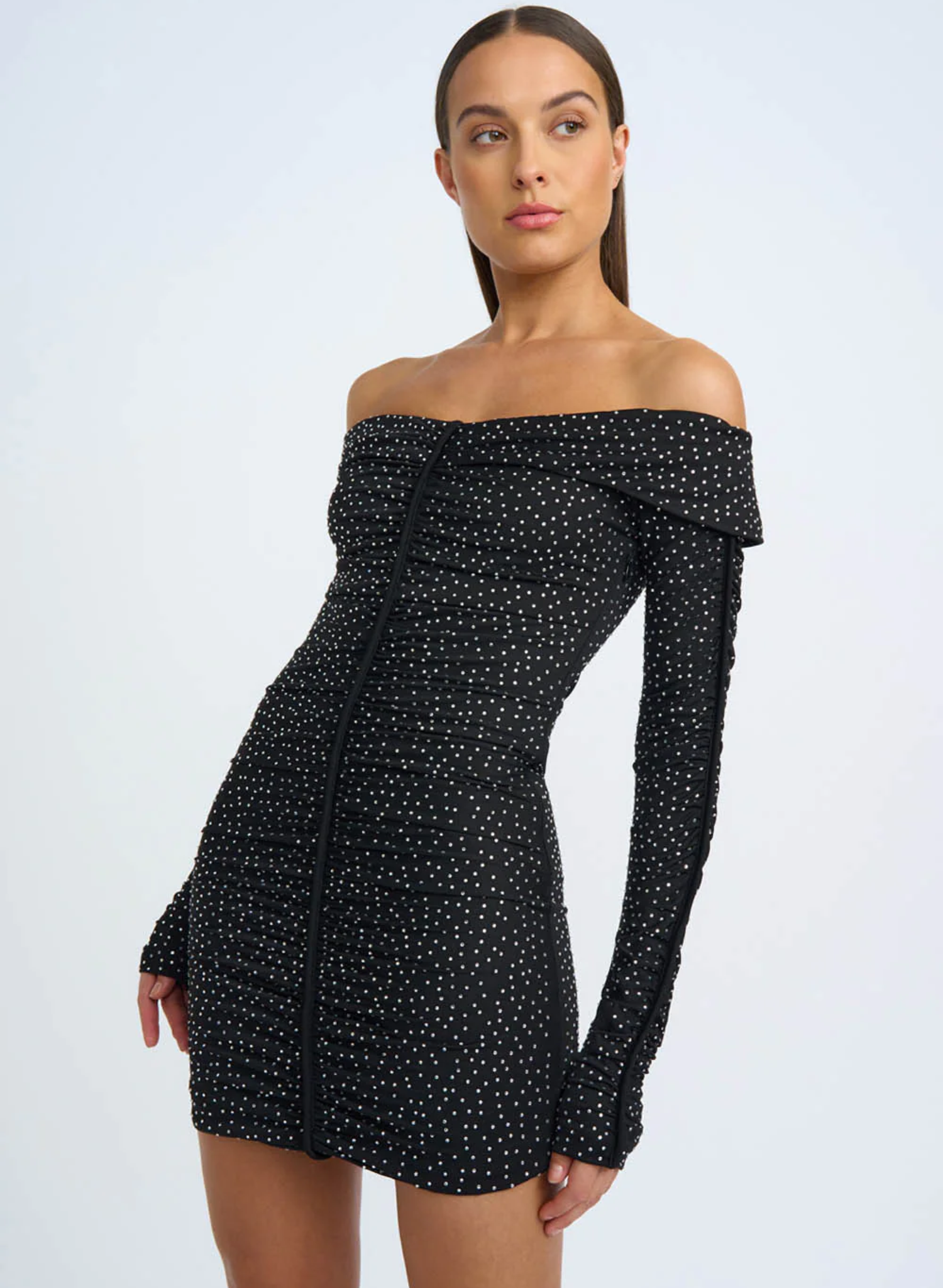 Night Shine Party Mini Dress - Black