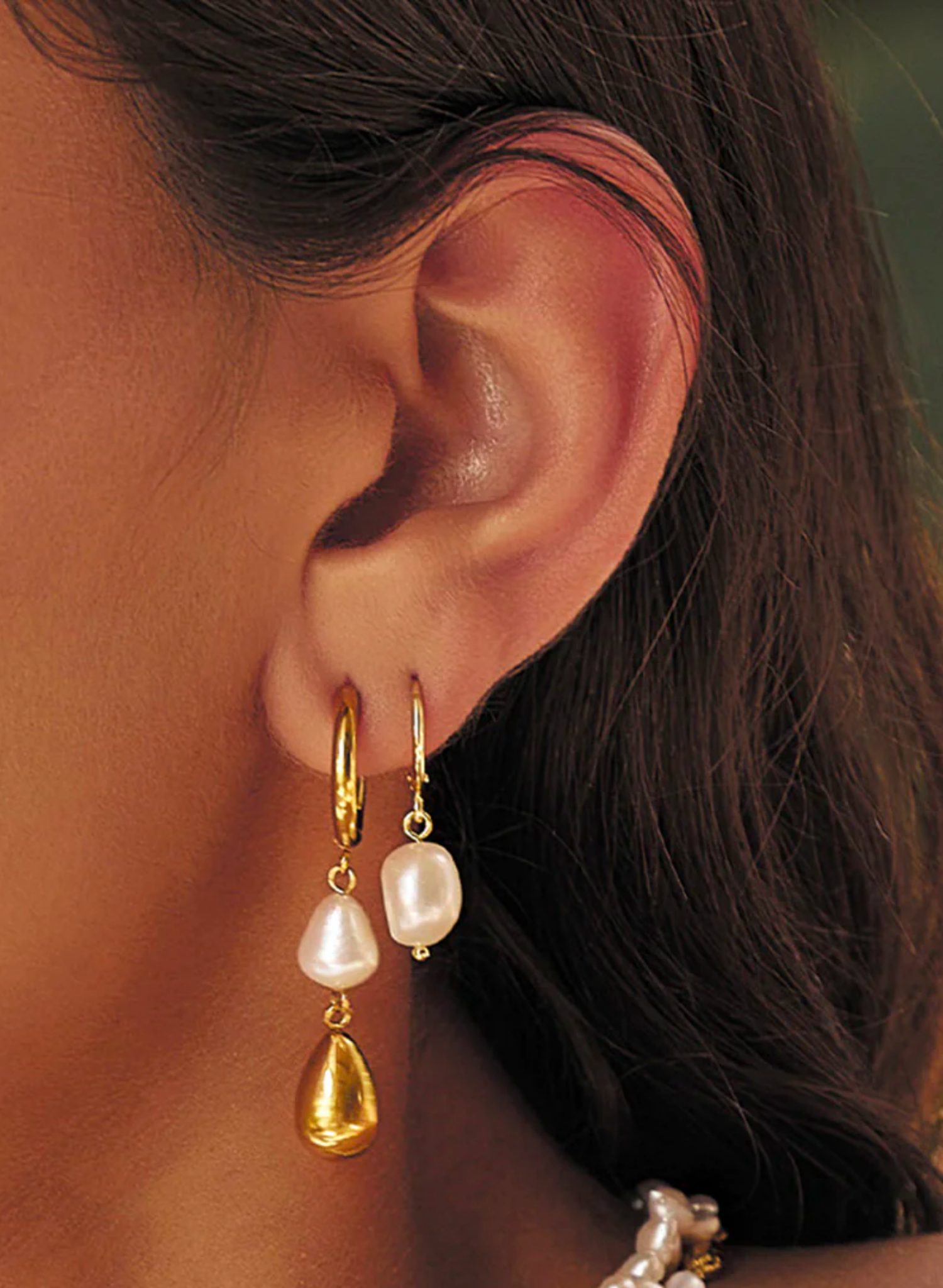 Arianna Pearl and Gold Earrings