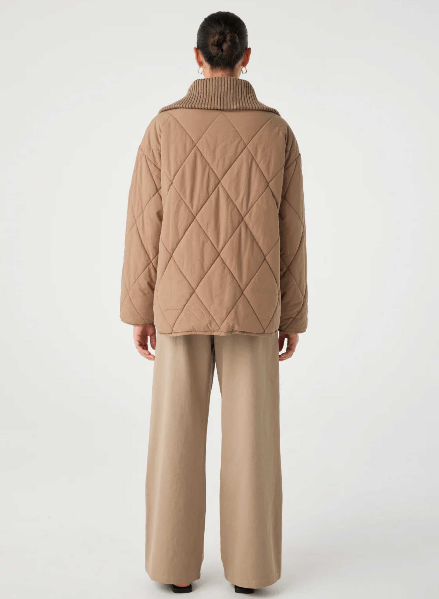 Reece Quilted Jacket - Taupe