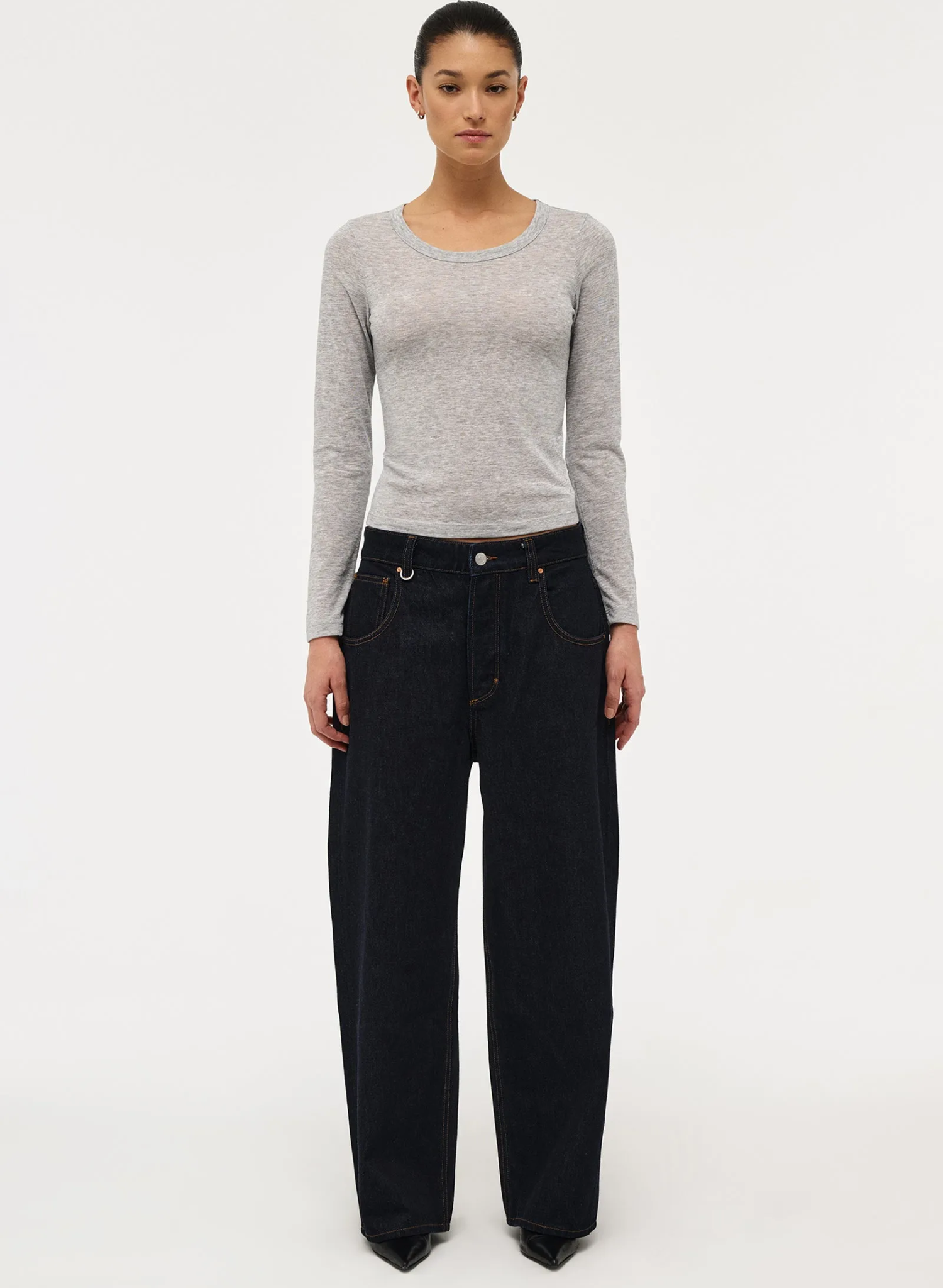 Girlfriend Longsleeve - Grey Marle