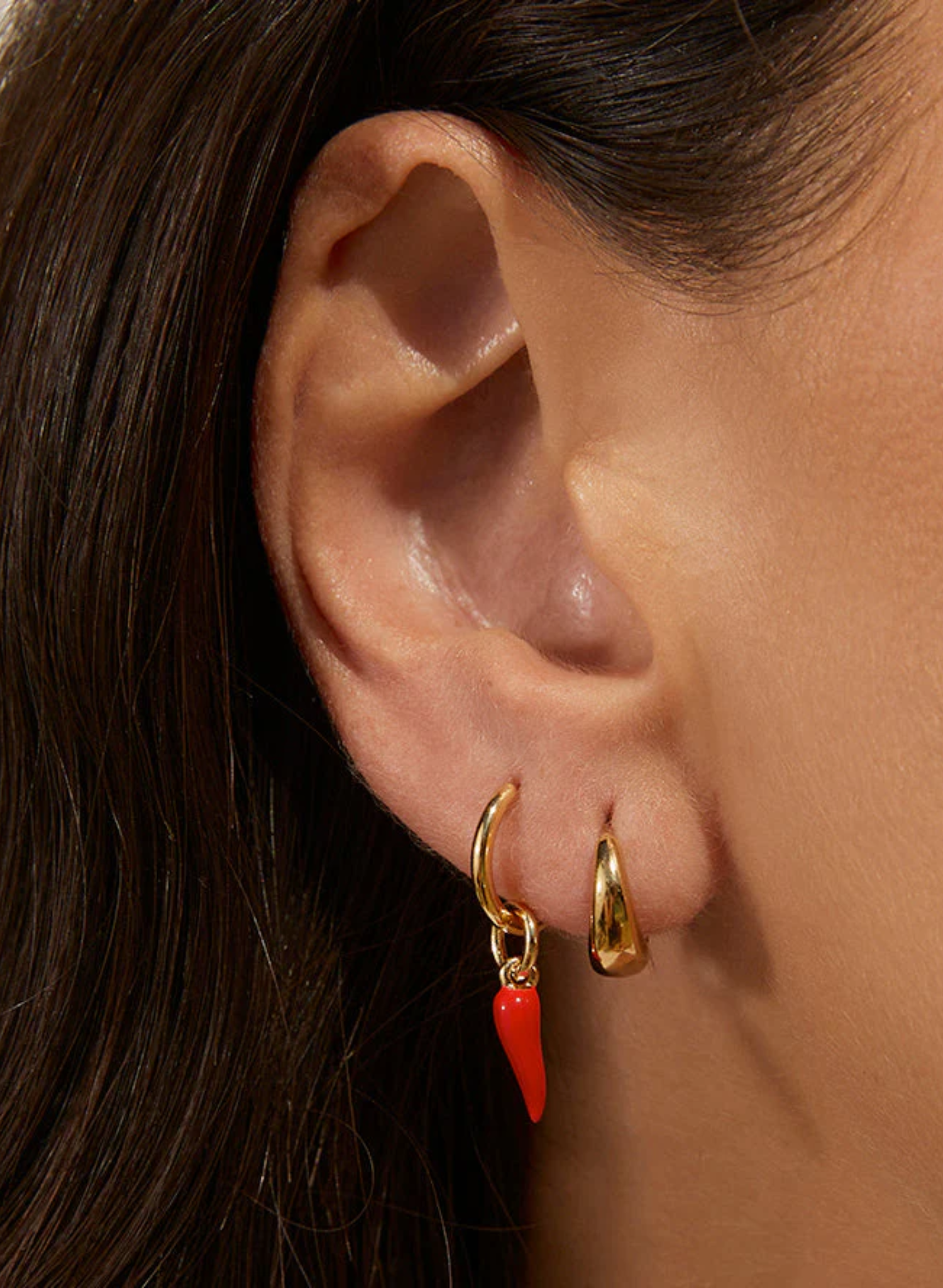 Max Gold Earrings - Midi