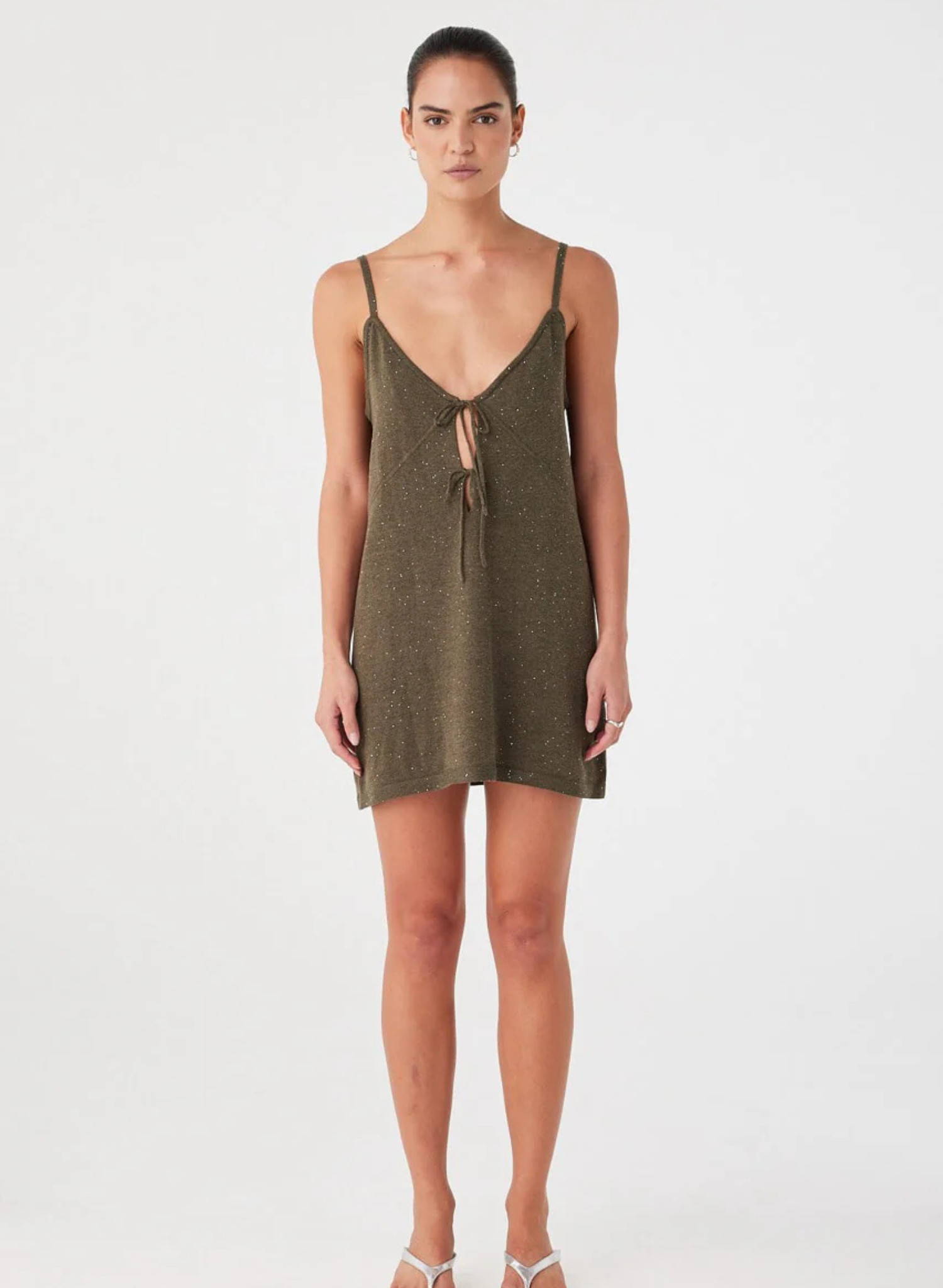 Mira Dress - Olive Sparkle