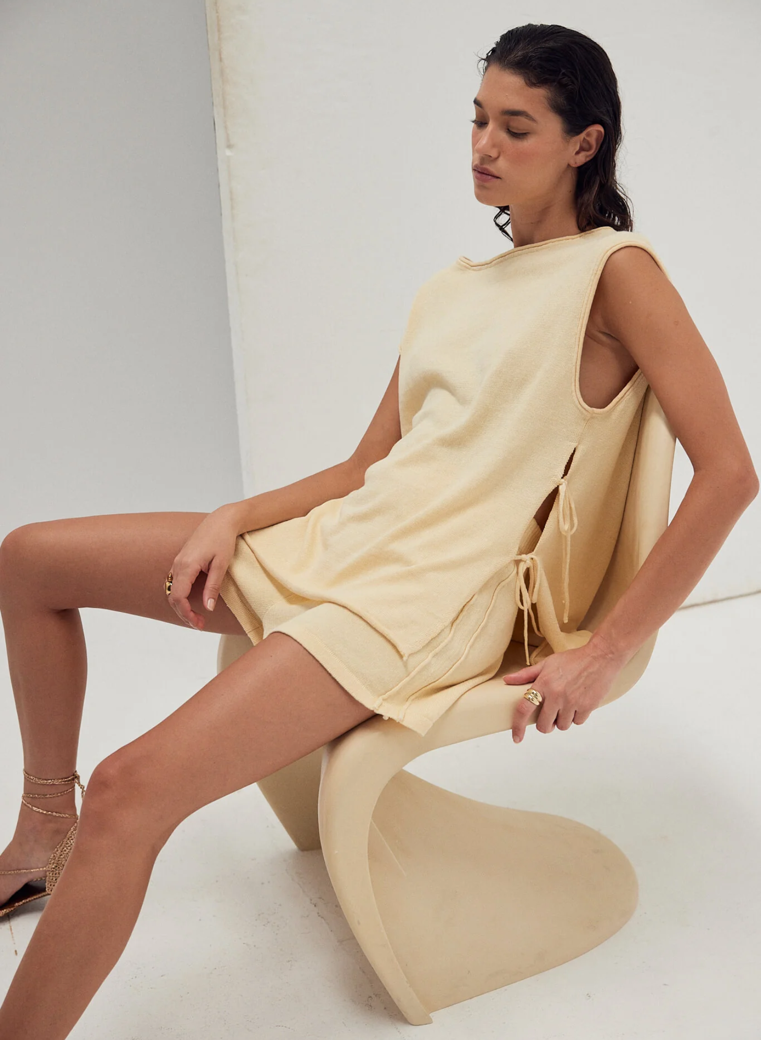 Poppy Side Tie Top - Butter