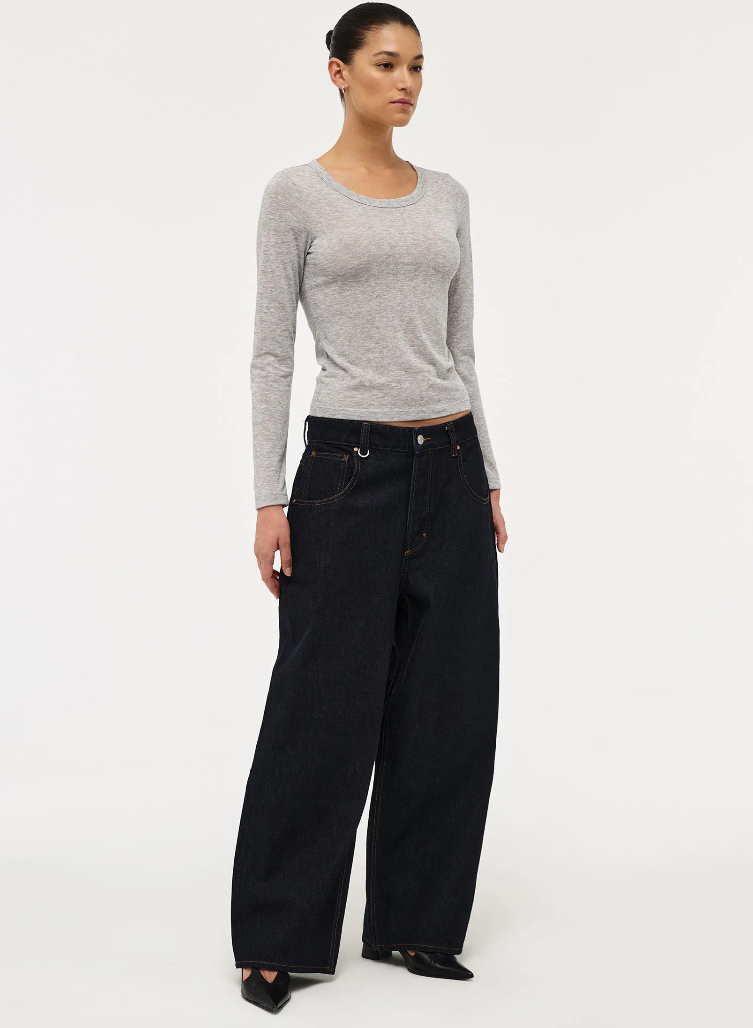 Girlfriend Longsleeve - Grey Marle