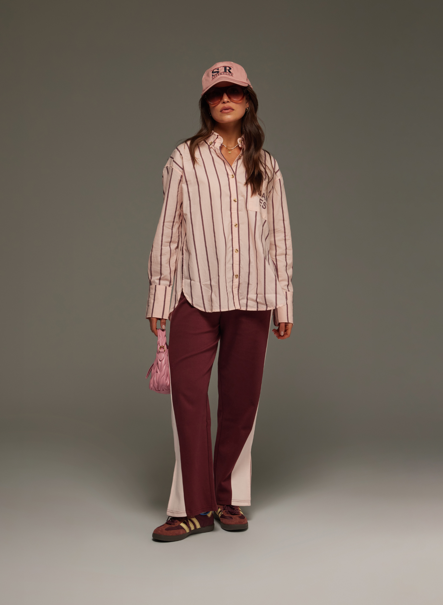 Alpine Cotton Stripe Shirt in Light Blush