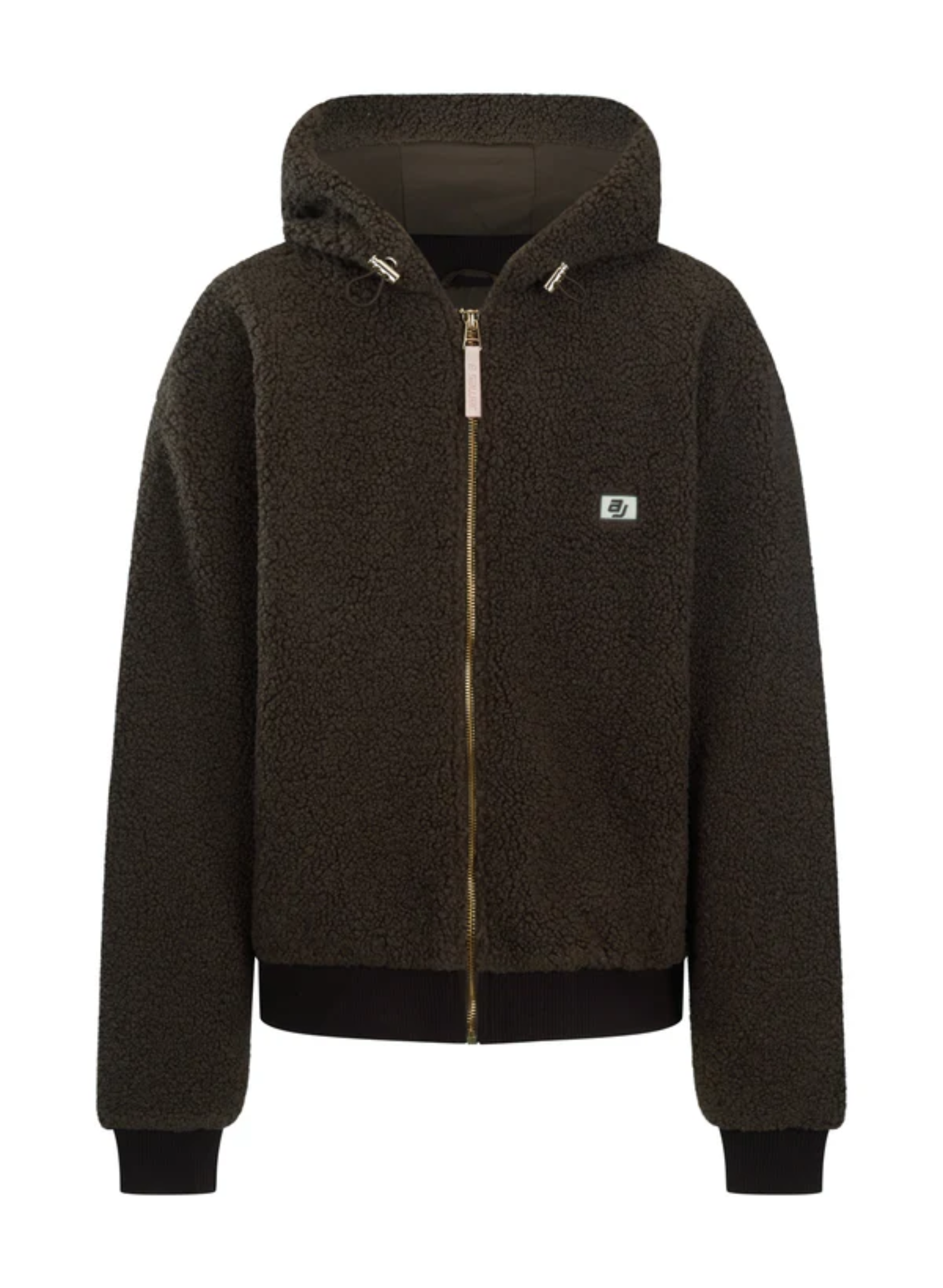 AJ Sherpa Hooded Jacket Dark Chocolate