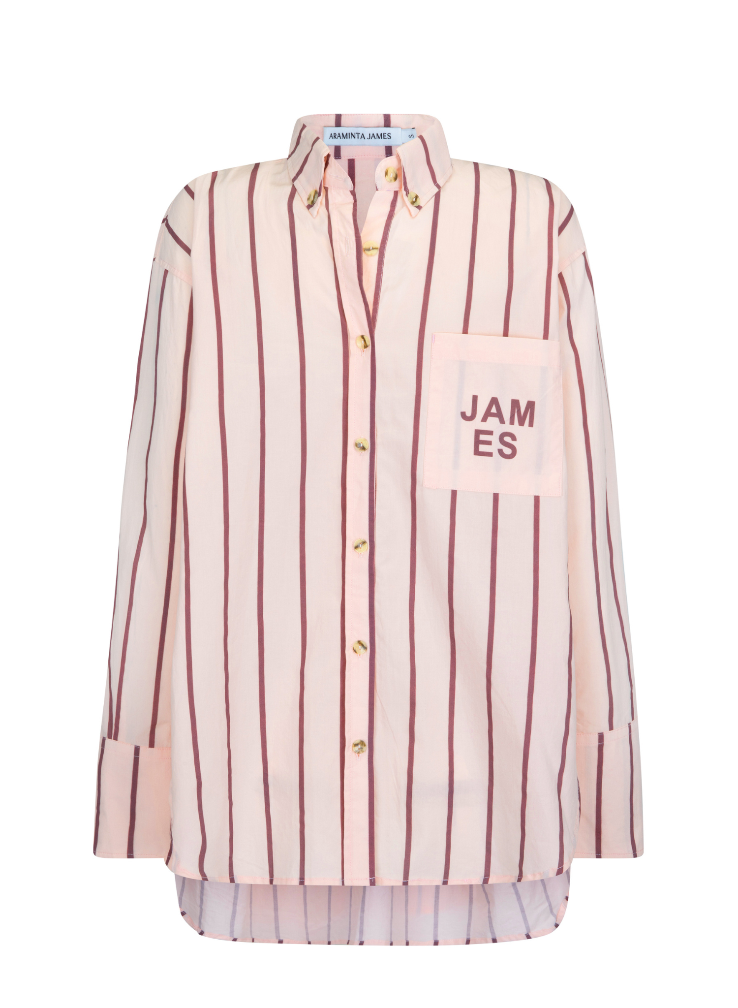 Alpine Cotton Stripe Shirt in Light Blush