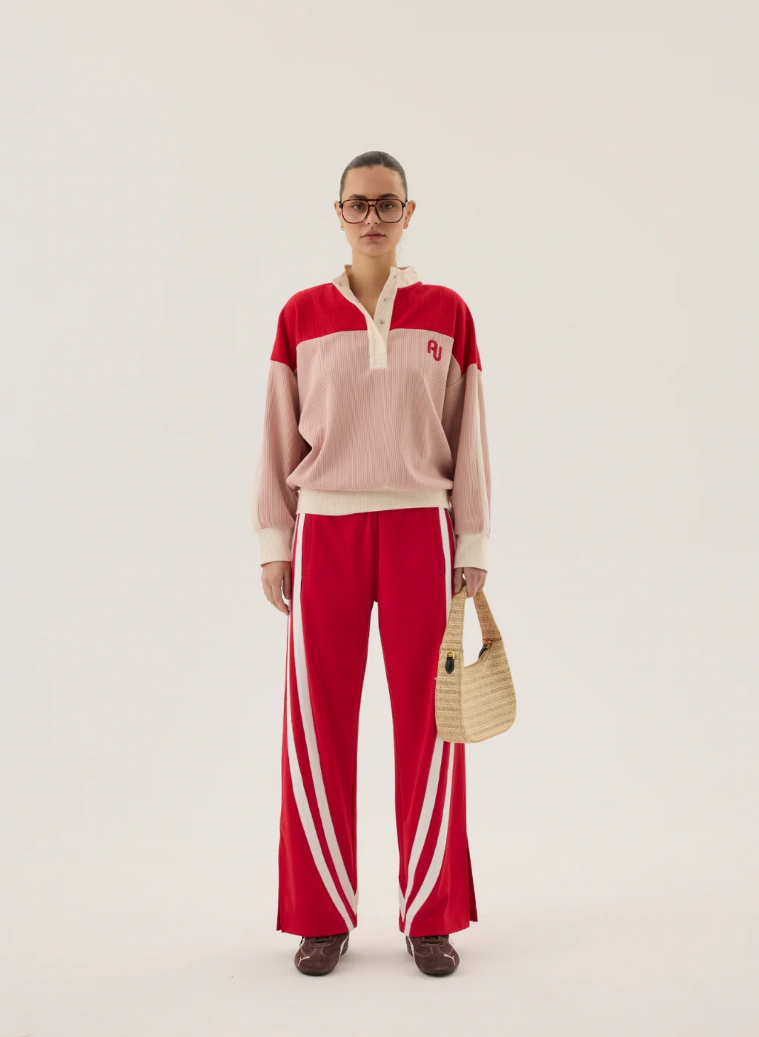 AJ Vintage Knit Sweatshirt in Soft Blush