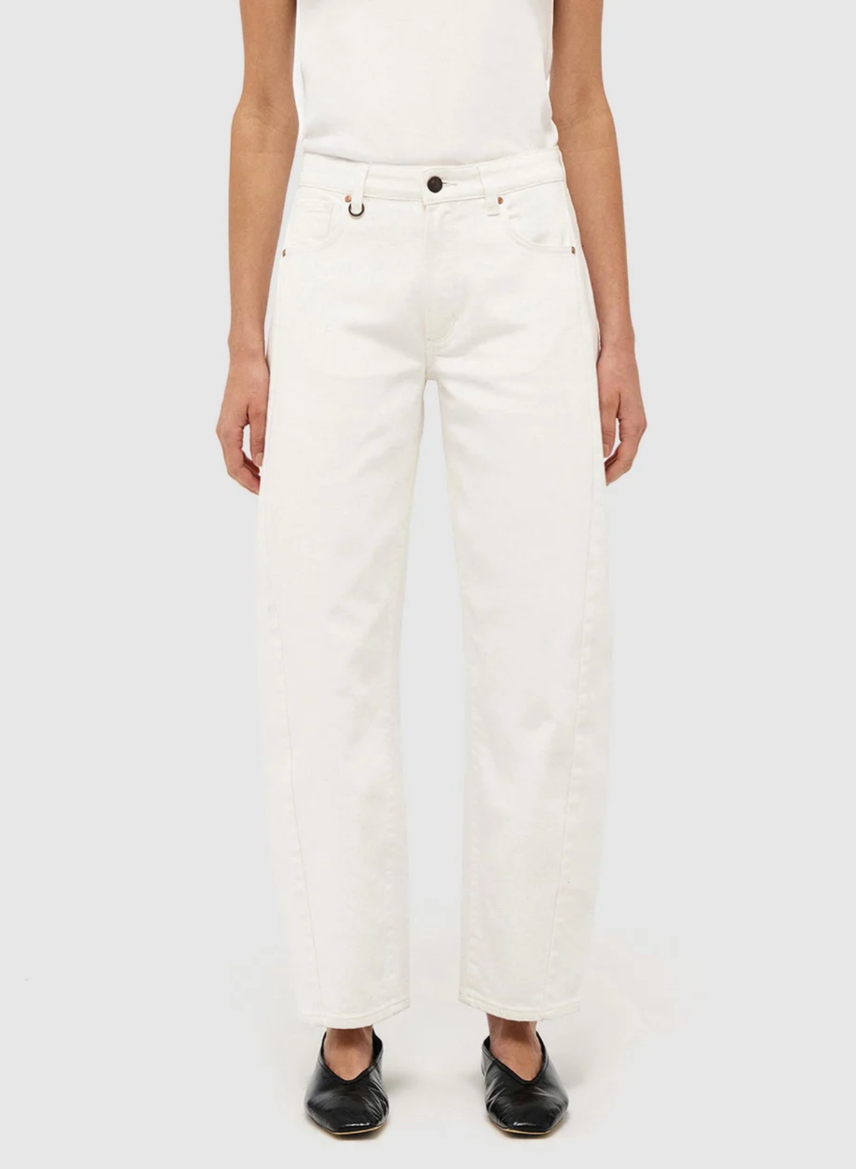 Amber Barrel Jeans - Fresh White