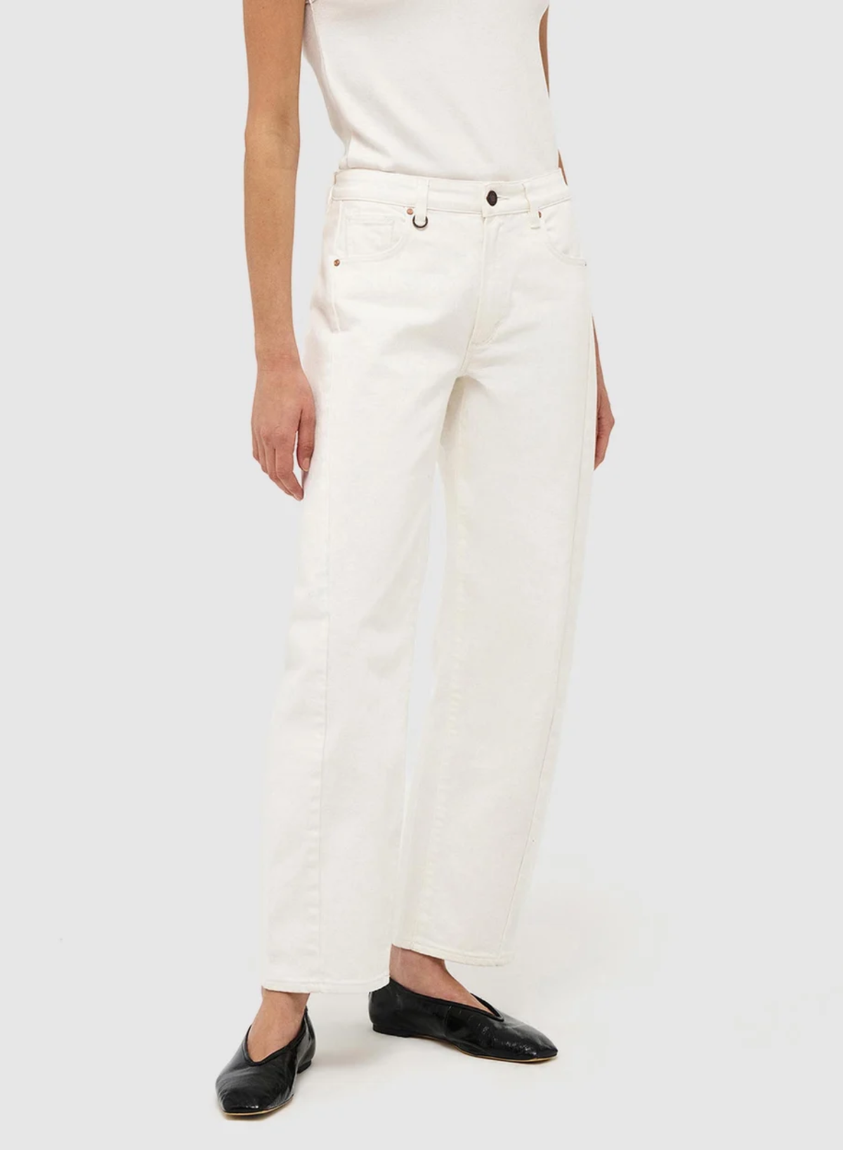 Amber Barrel Jeans - Fresh White