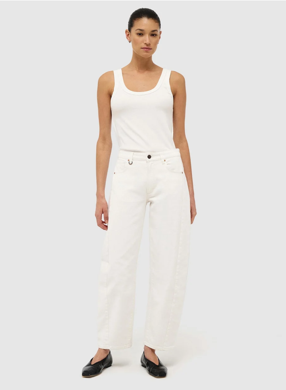 Amber Barrel Jeans - Fresh White