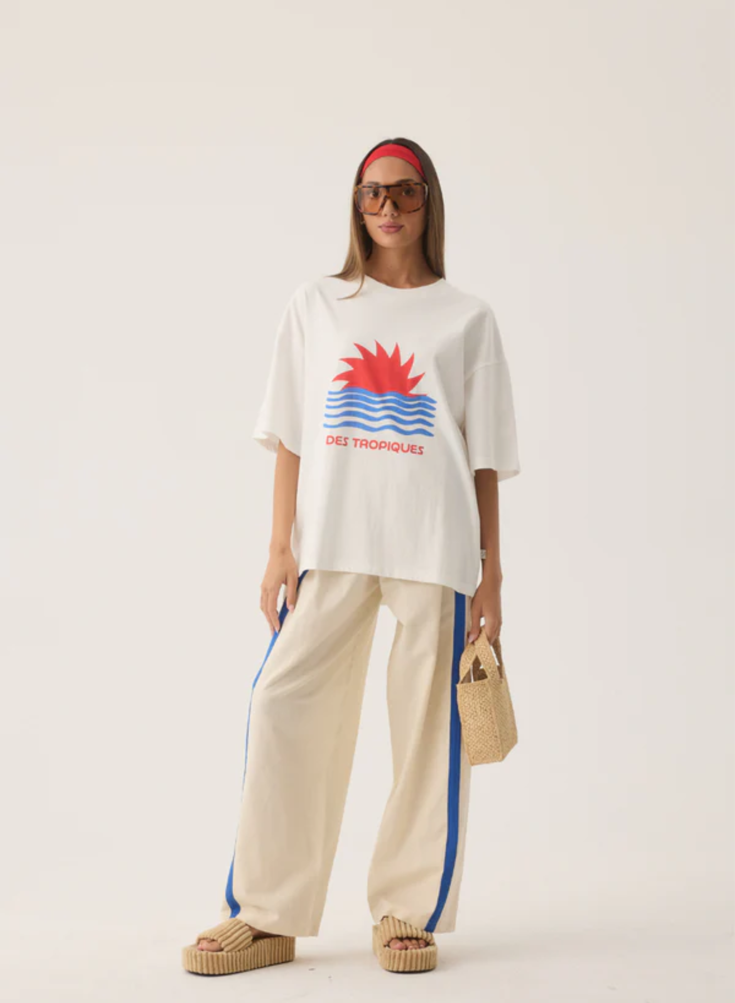 Tropiques Oversized Tee in Warm White