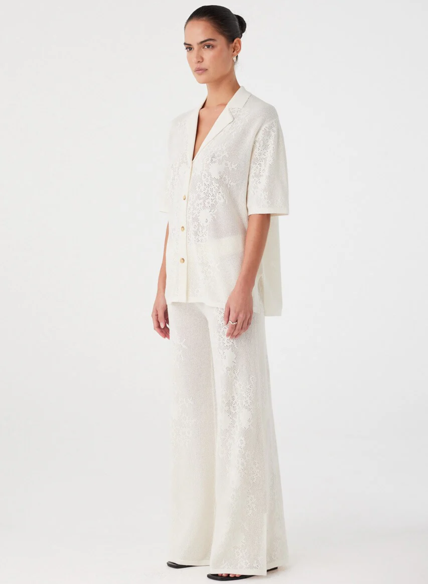 Aster Crochet Shirt - Cream