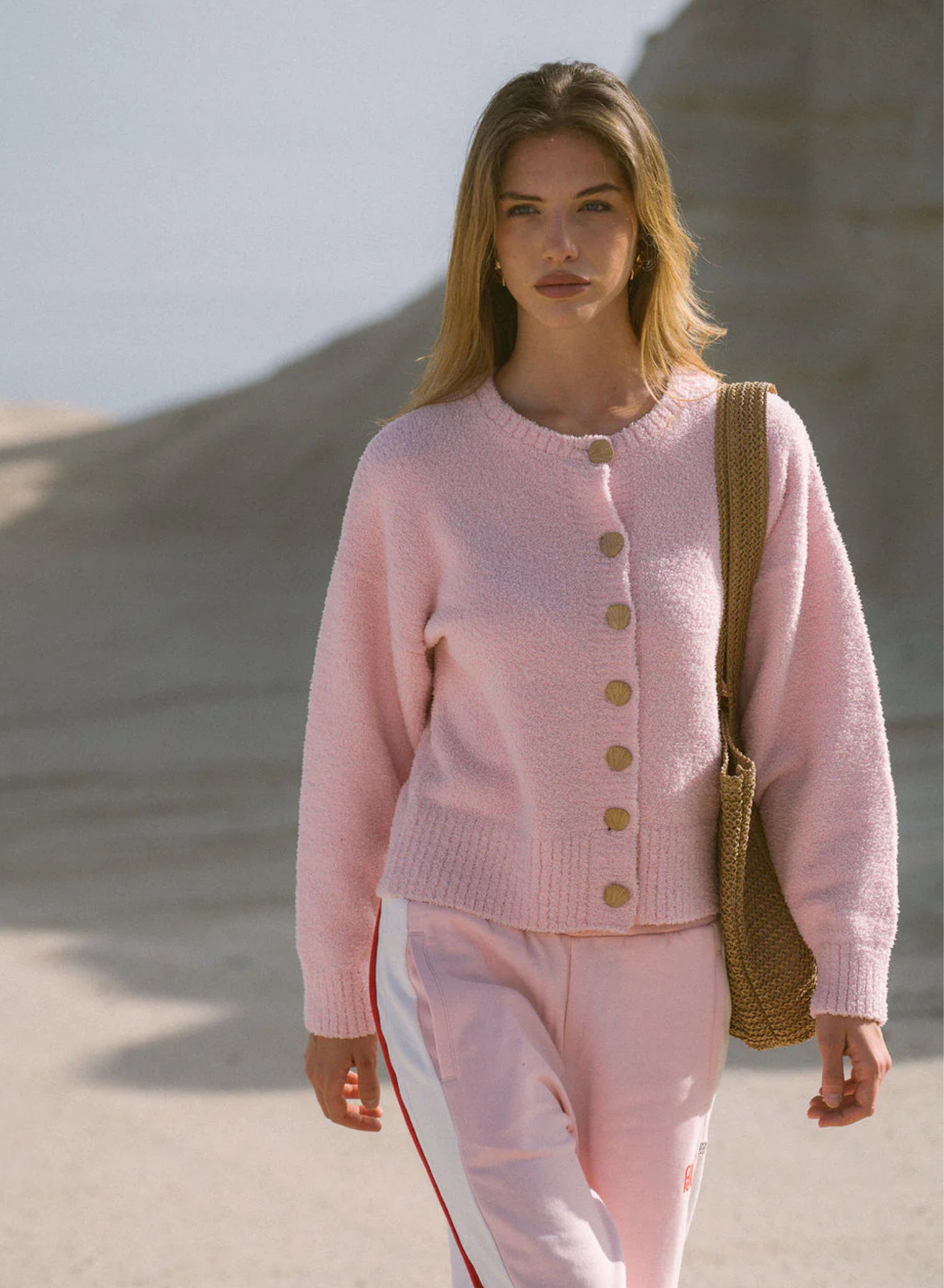 Aimes Shell Cardigan Ballet Pink