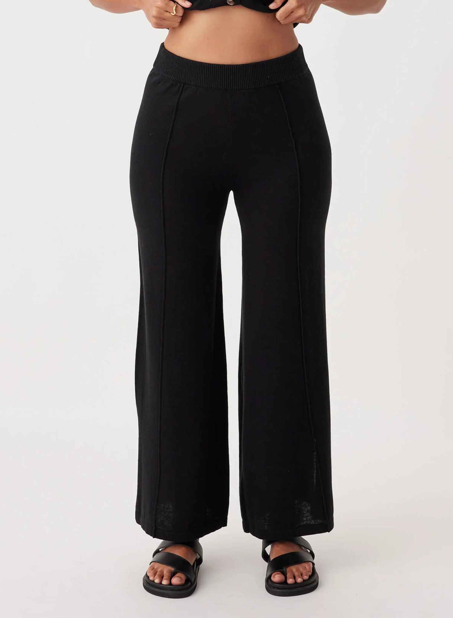 Ada Organic Cotton Linen Pants - Black