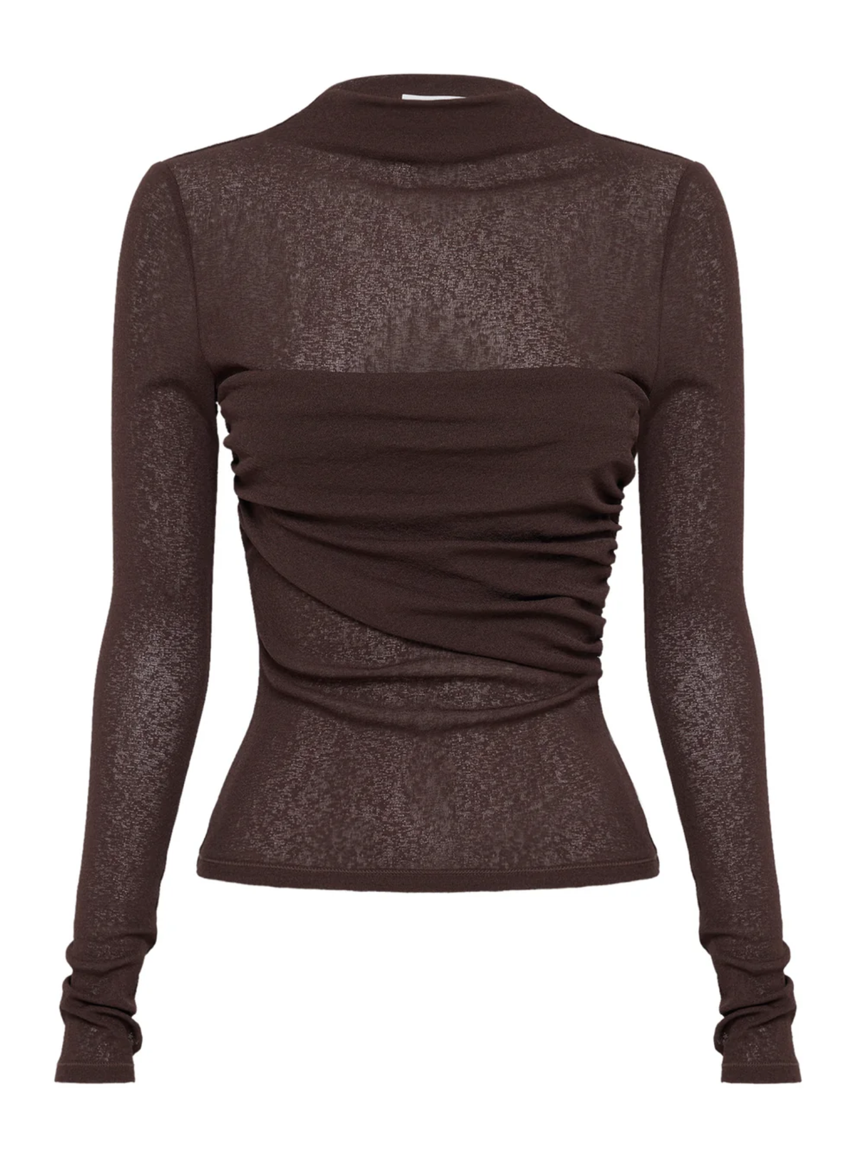 Aster Ls Mesh Top - Chocolate