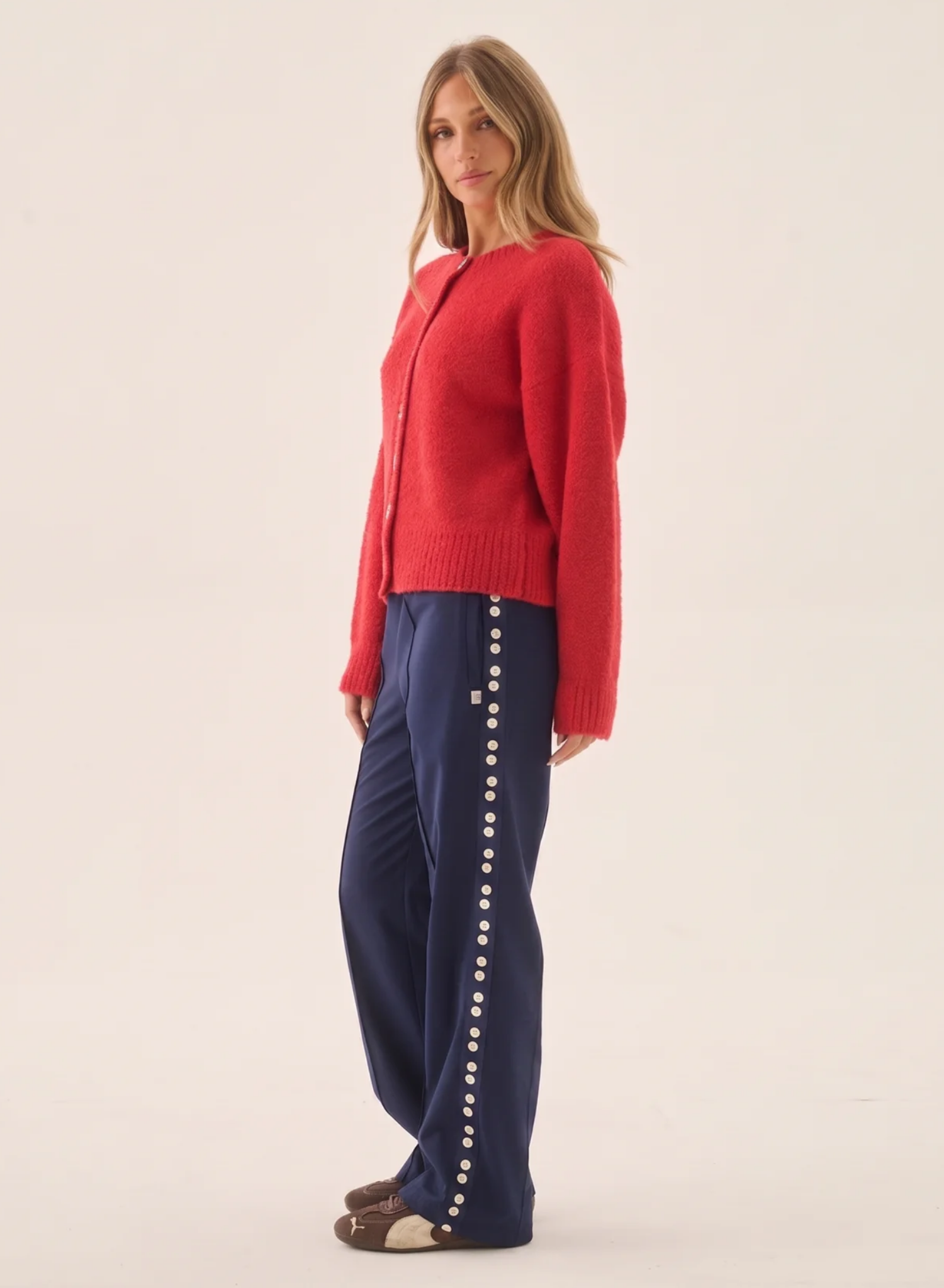 Aimes Shell Cardigan Deep Coral