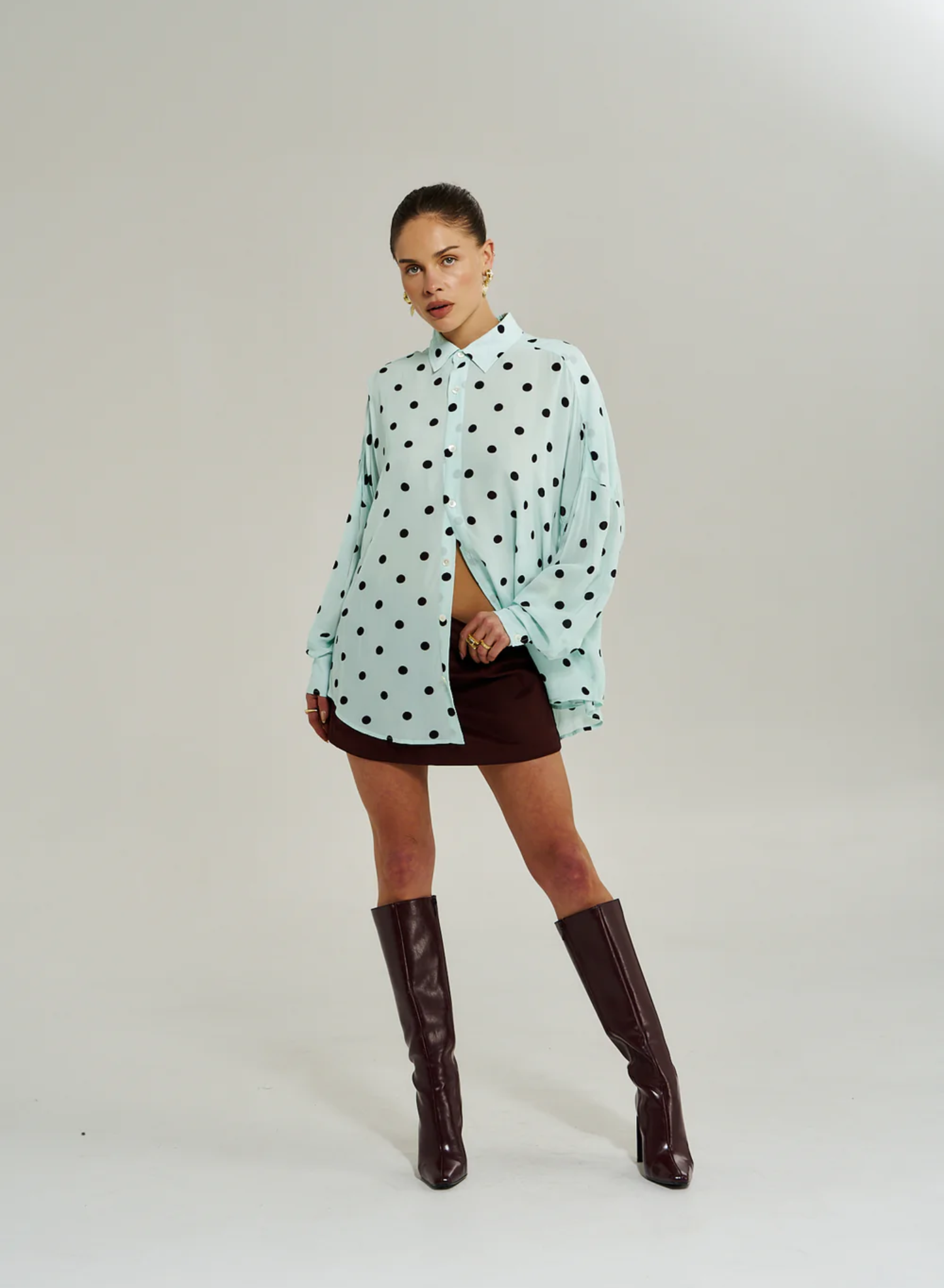 Dotty LS Shirt - Pinot Drops