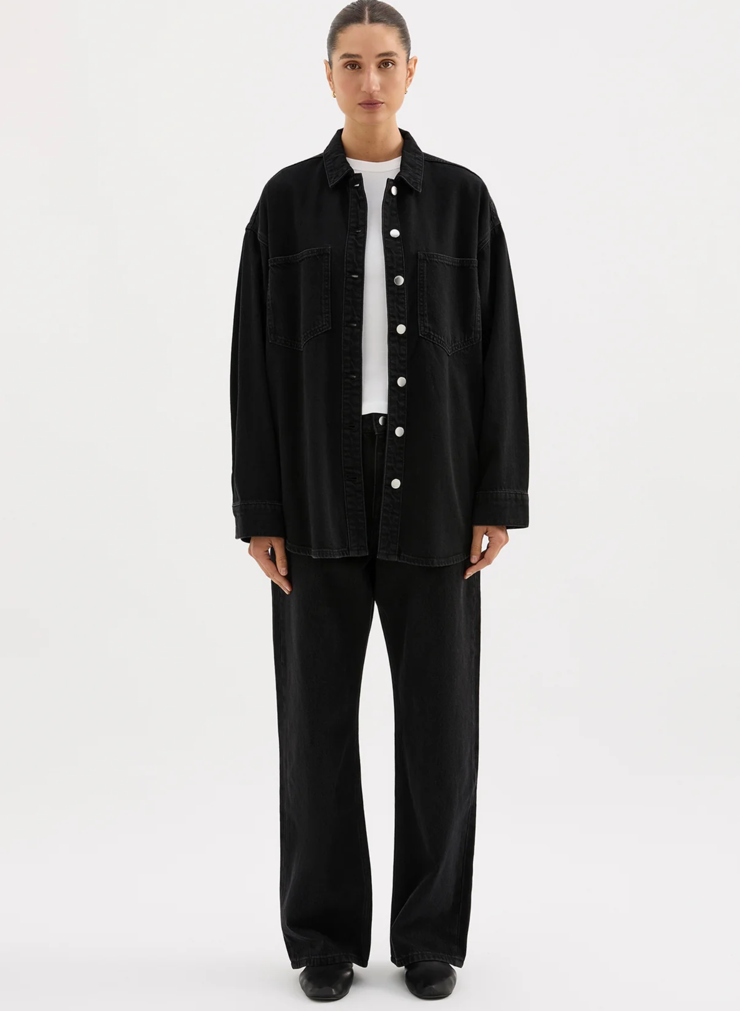 Organic Denim Overshirt - Black