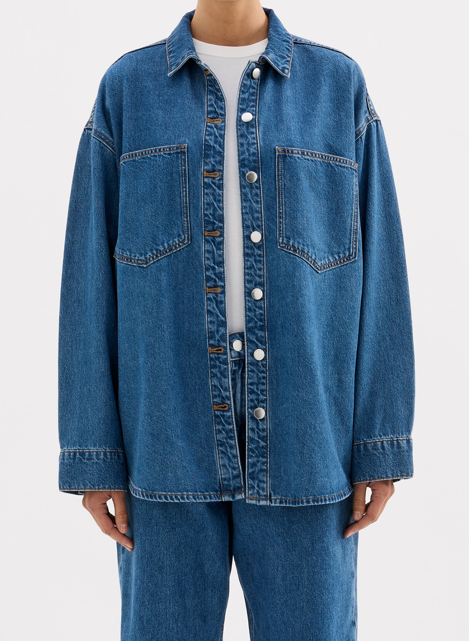 Organic Denim Overshirt - Royal Blue