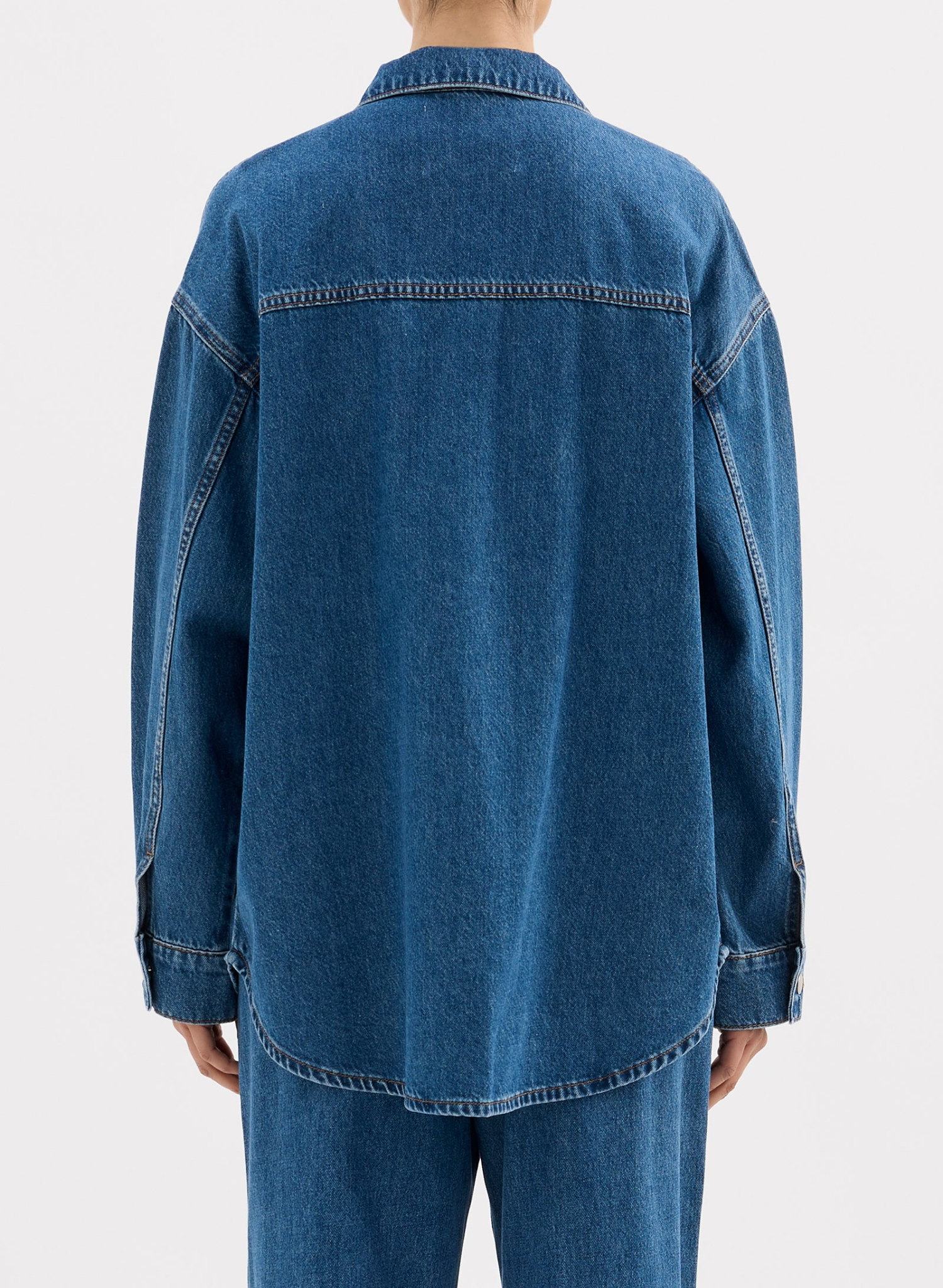Organic Denim Overshirt - Royal Blue