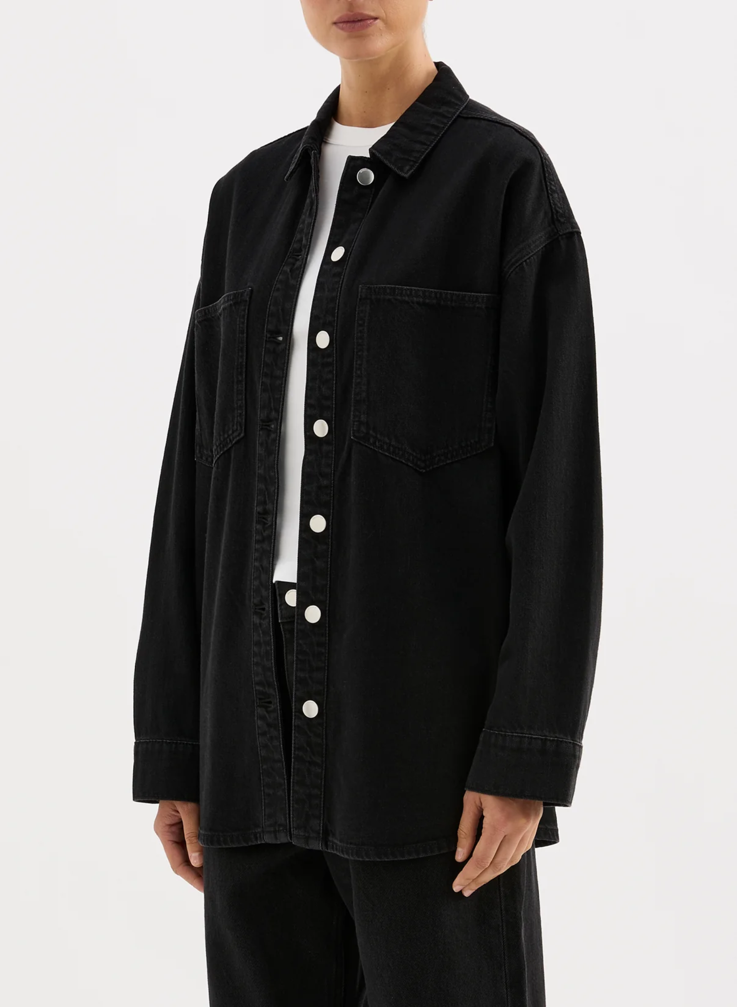 Organic Denim Overshirt - Black