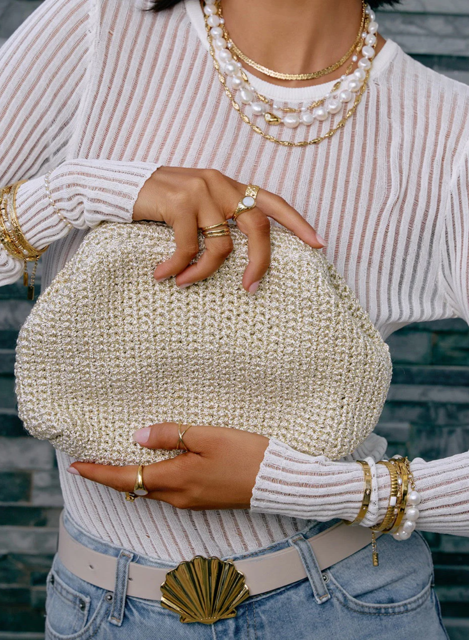 Estelle Clutch - Gold