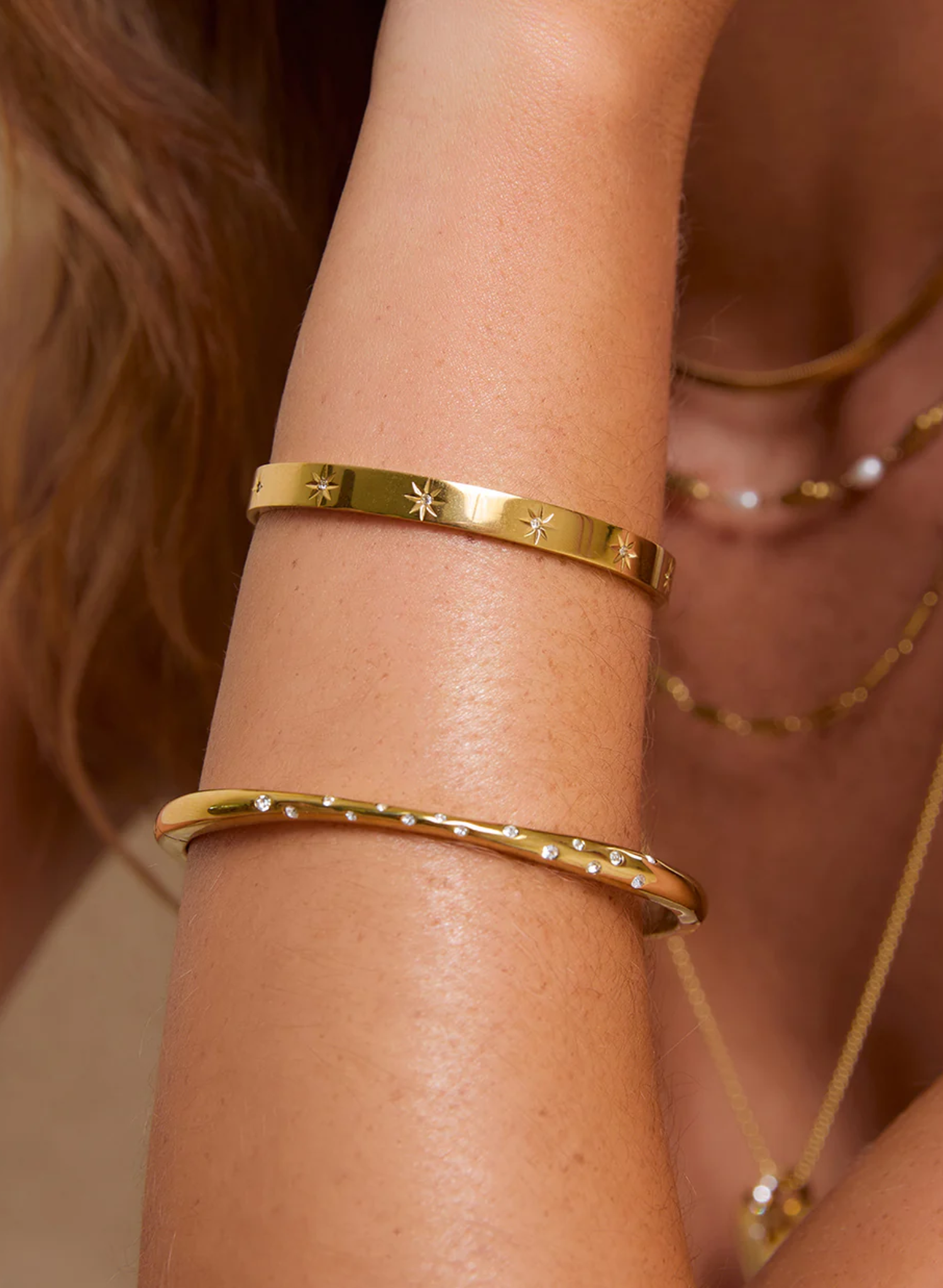 Gemma Gold Cuff Bracelet