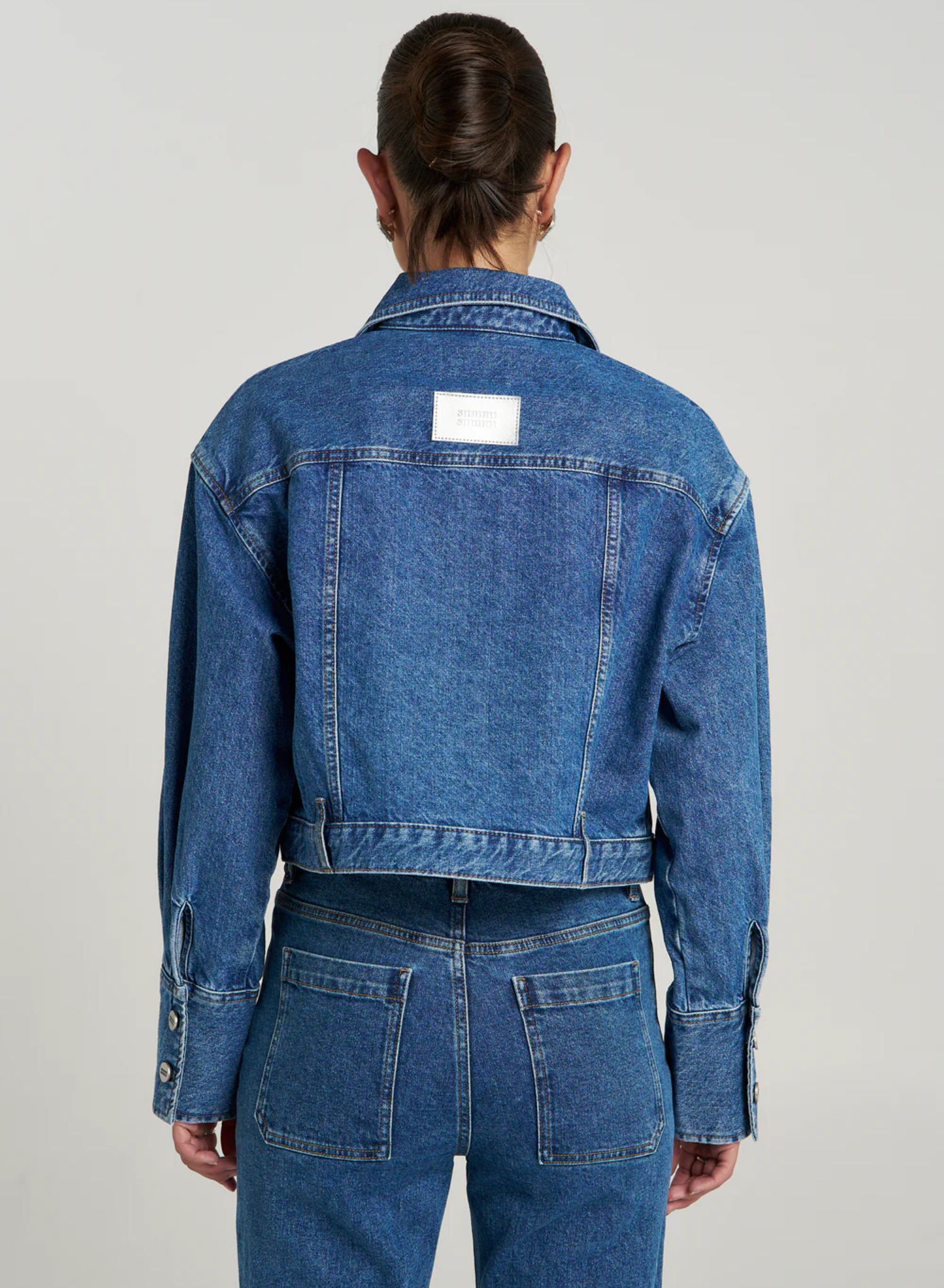 Soho Cropped Denim Jacket - Bleu