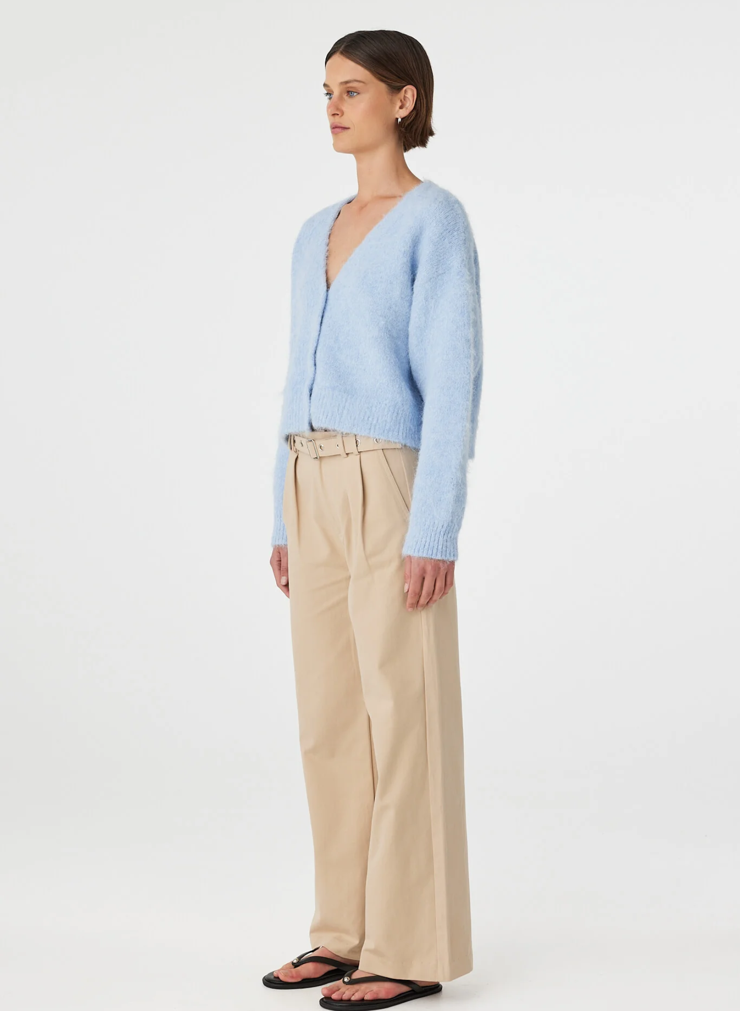 Liora Fluffy Cardigan - Sky