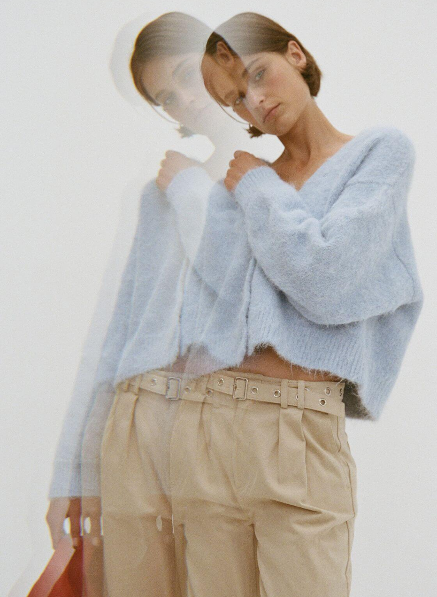 Liora Fluffy Cardigan - Sky