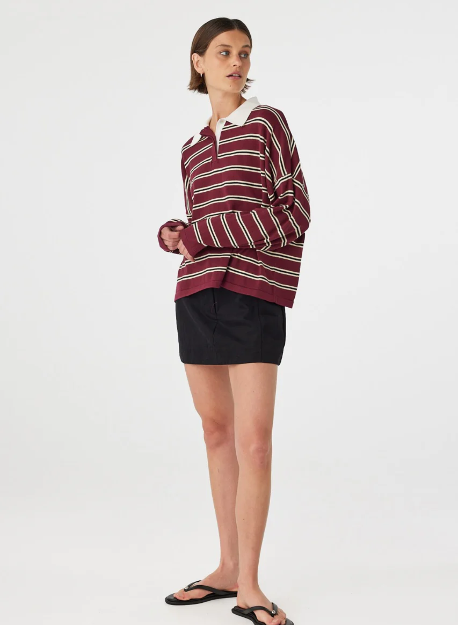 Rayne Knit Jersey - Merlot Stripe