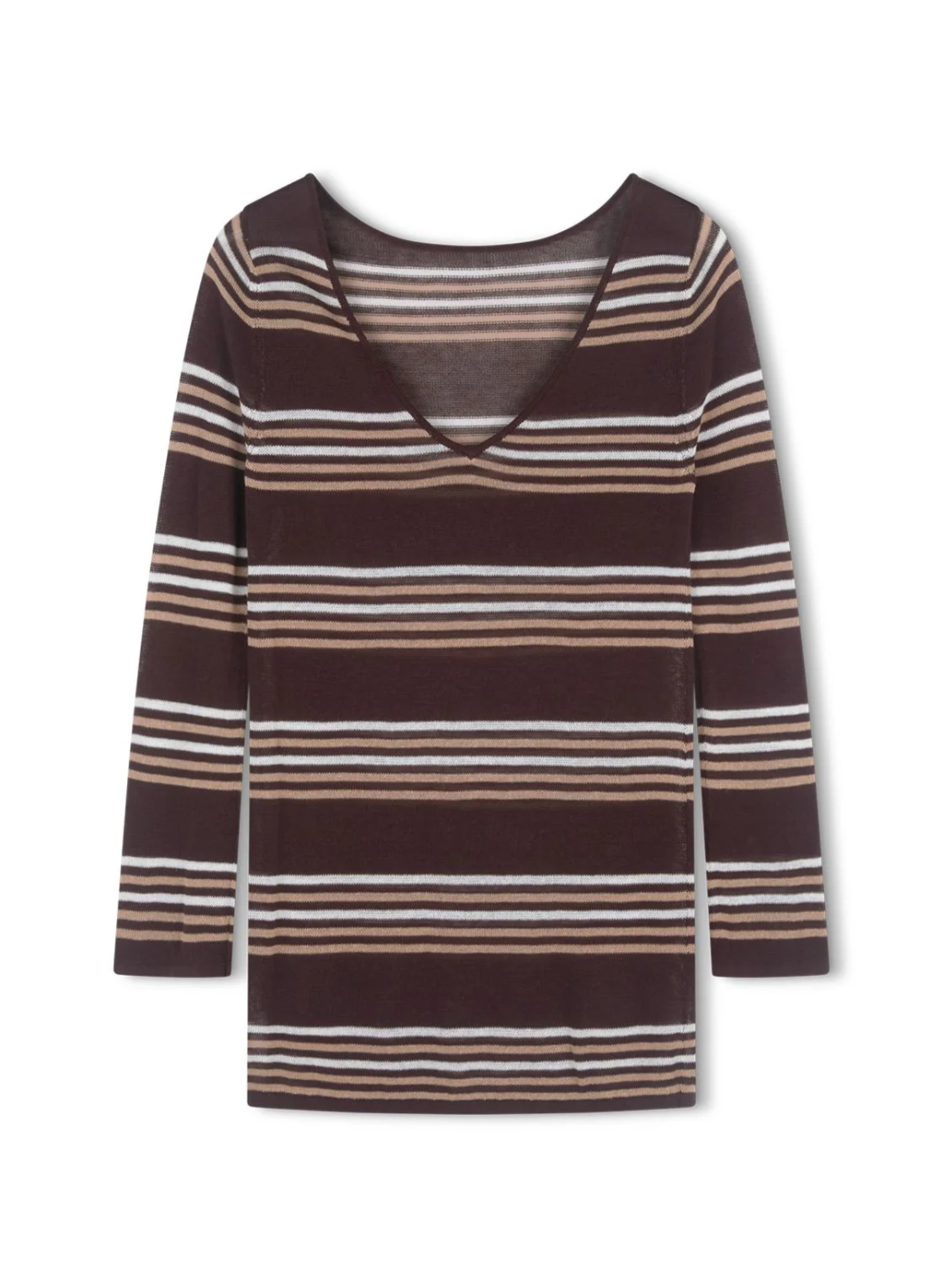 Nia Long Sleeve Mini Dress - Espresso Stripe