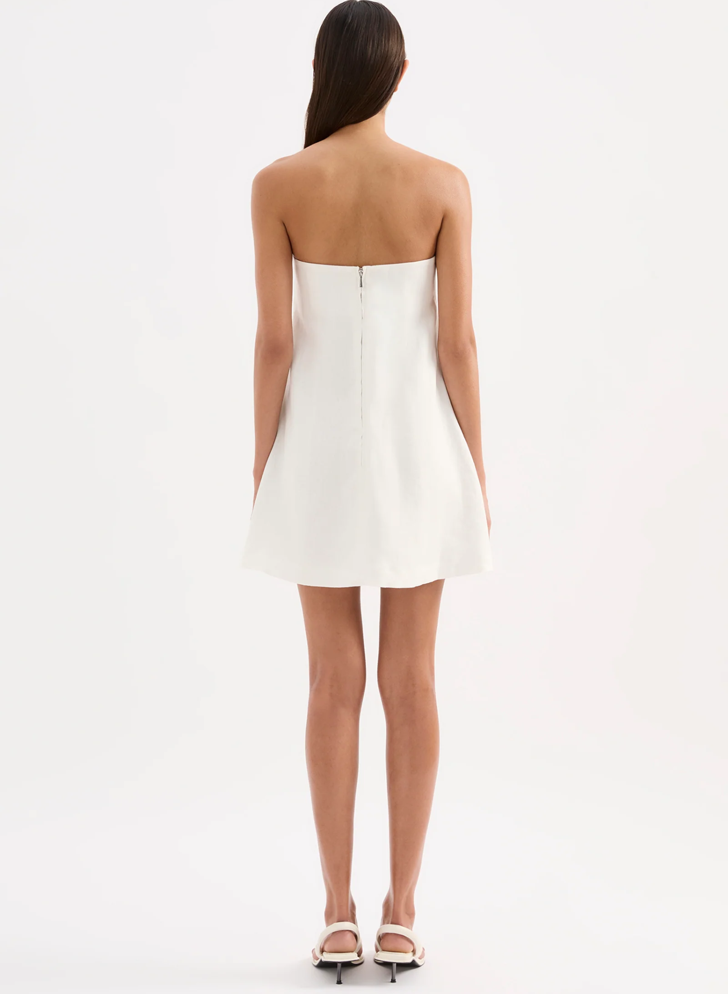 Elyse Linen Mini Dress - White