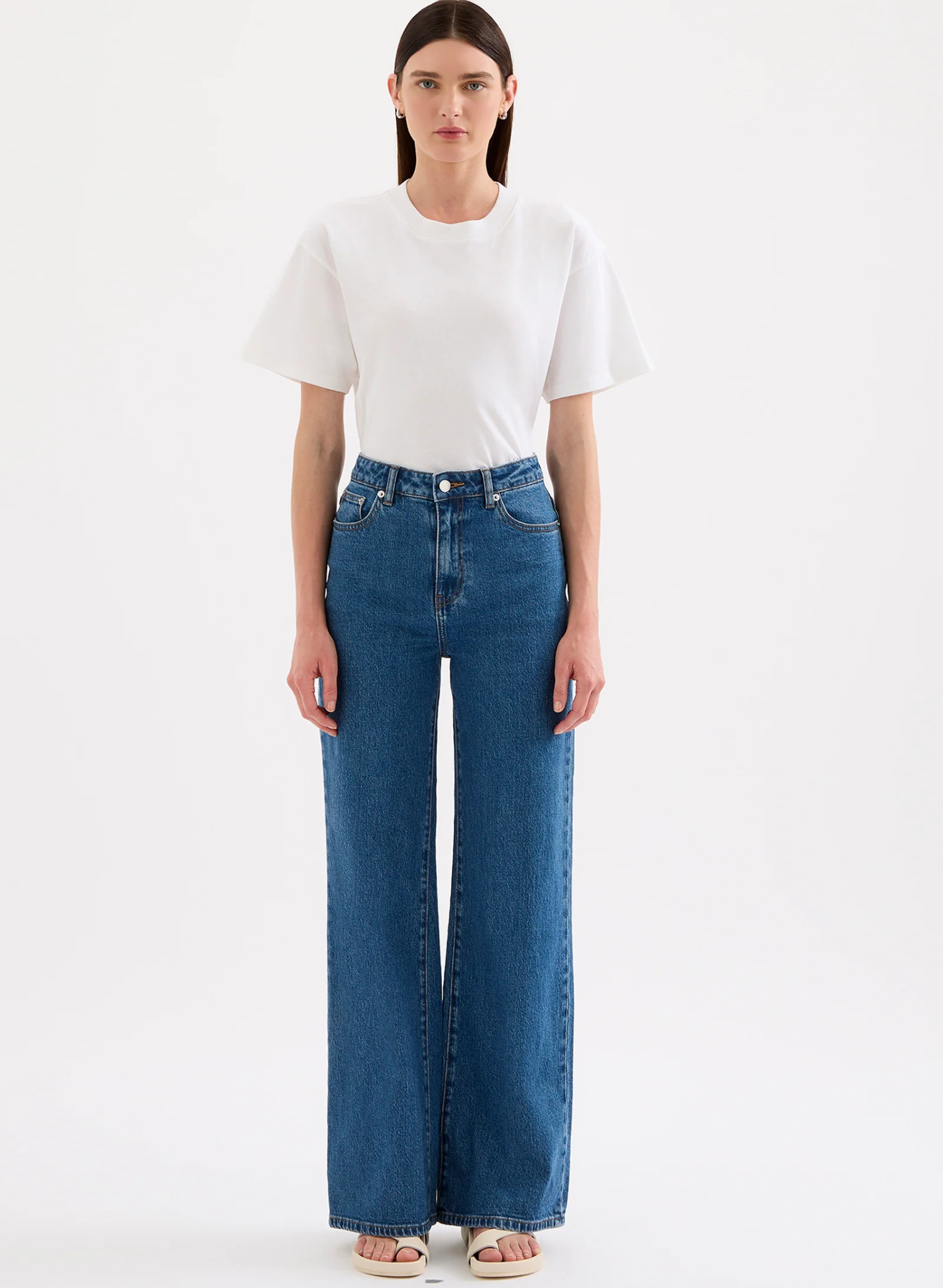 Organic Wide Leg Jean - Royal Blue