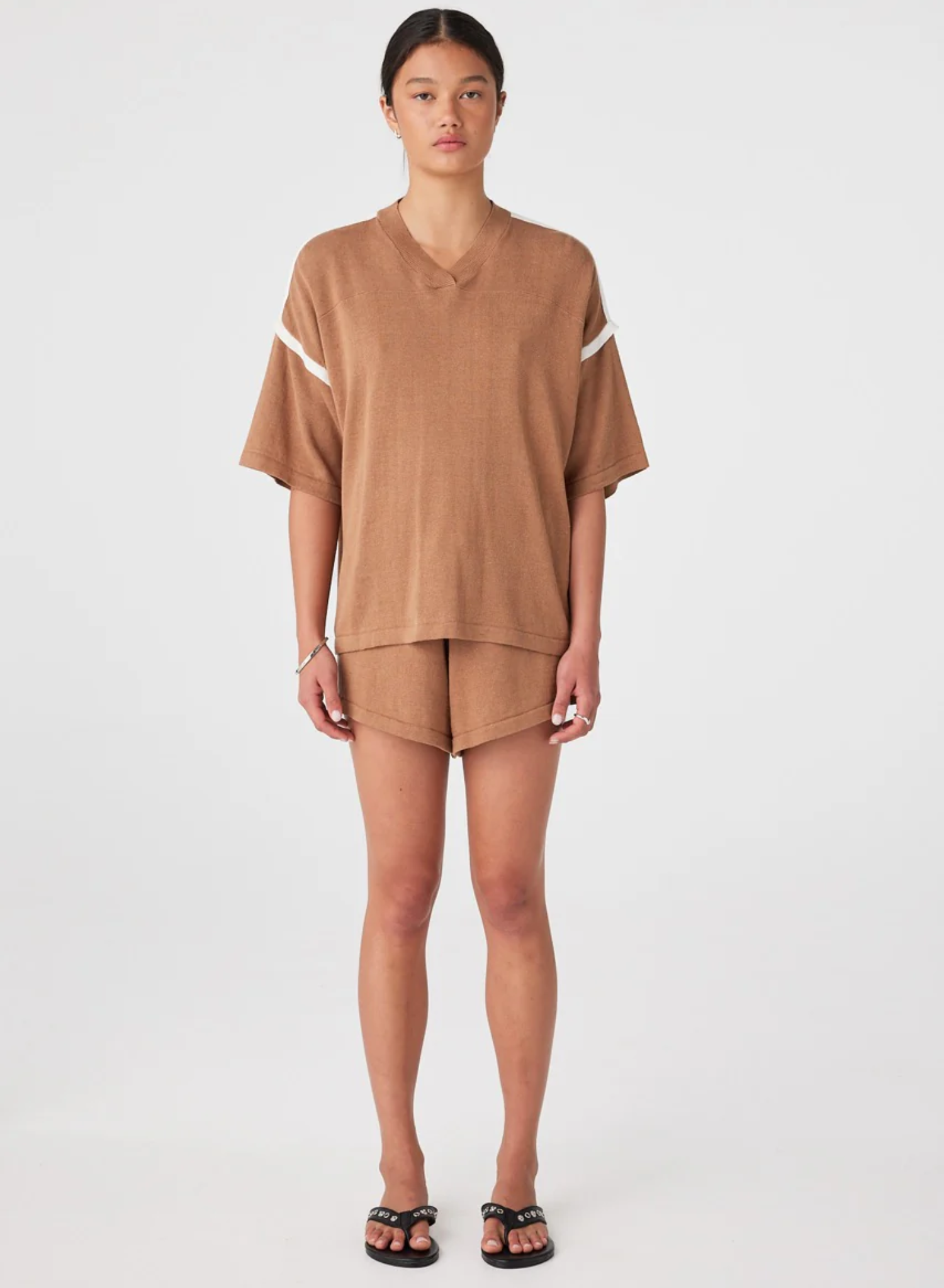 Orlando Oversized Tee - Pecan & Cream