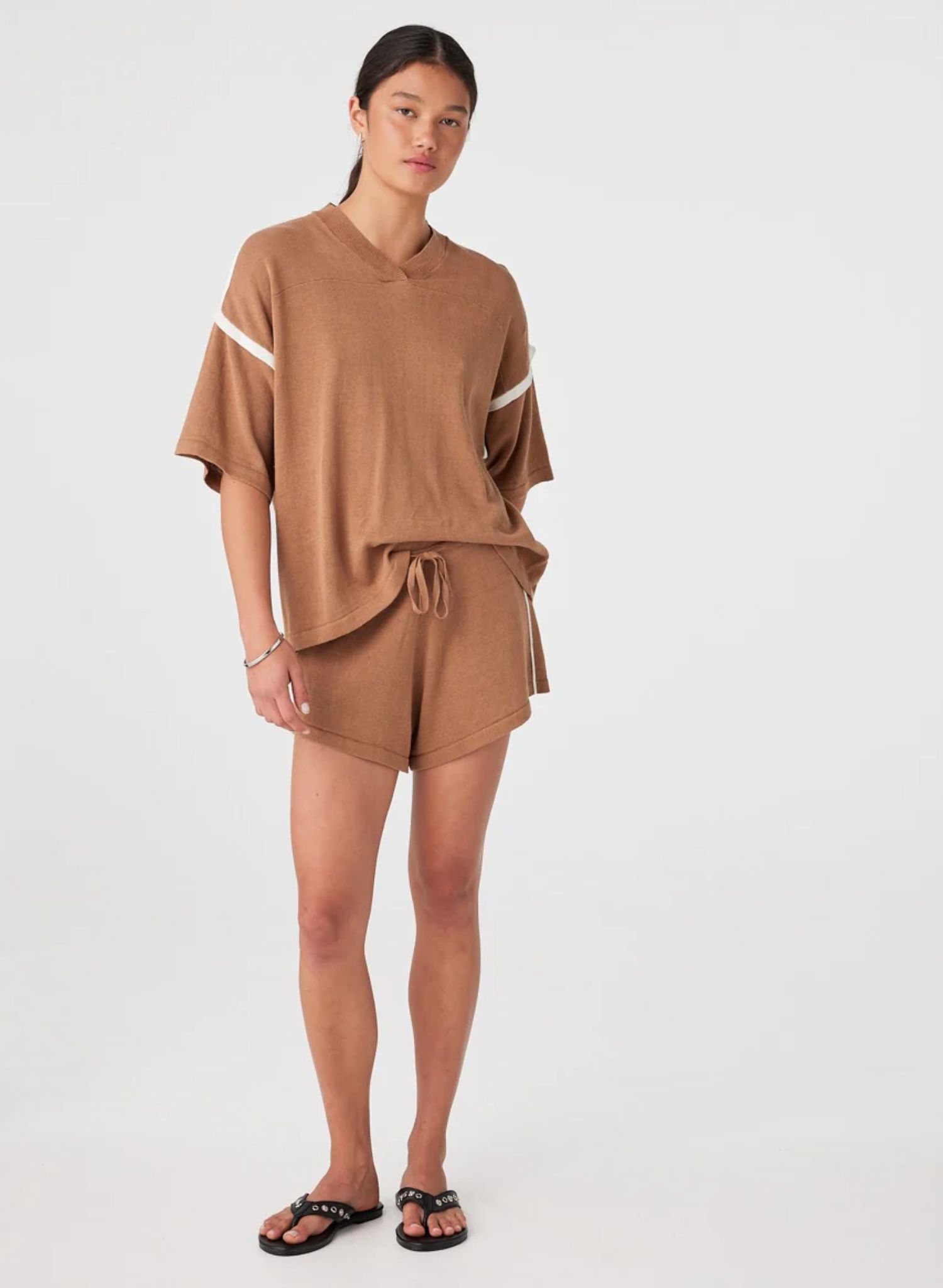 Orlando Oversized Tee - Pecan & Cream