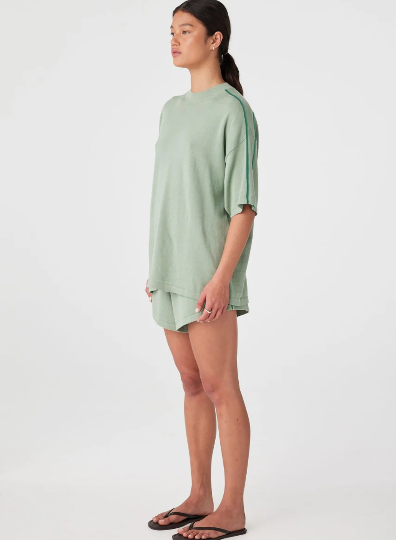 Pippa Drawcord Short - Eucalyptus & Sea Green