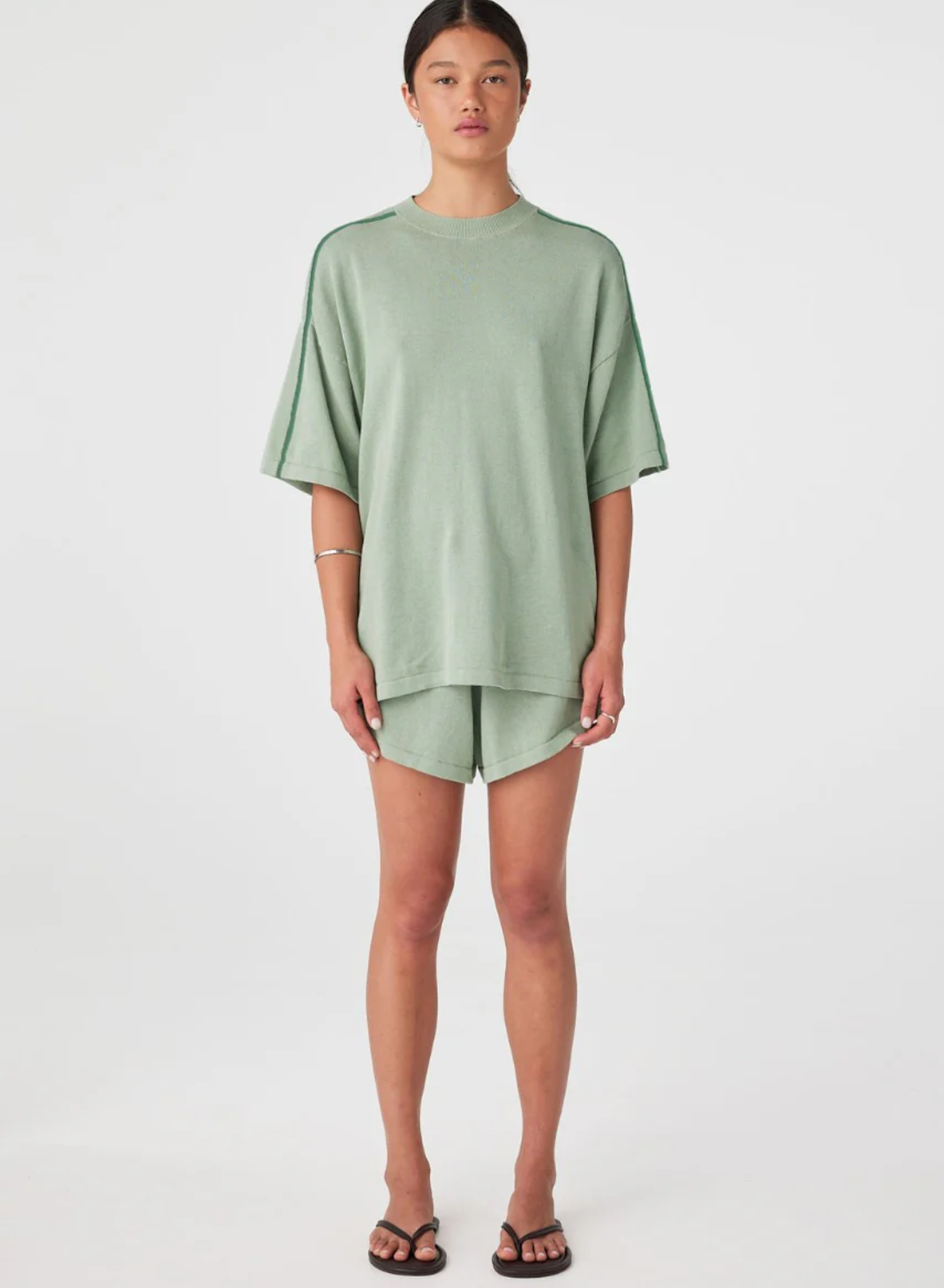 Pippa Drawcord Short - Eucalyptus & Sea Green