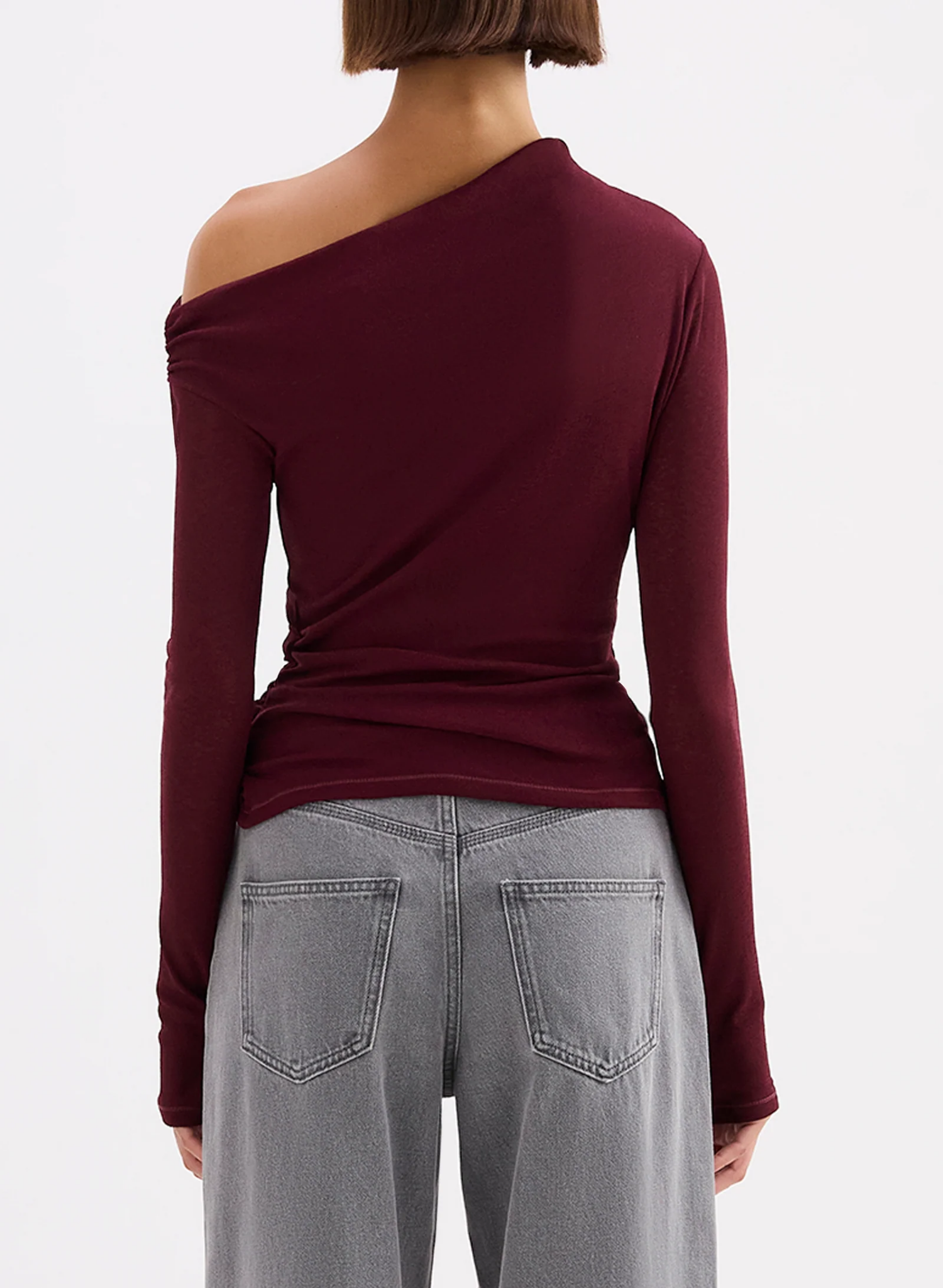Rue Mesh LS Top - Merlot