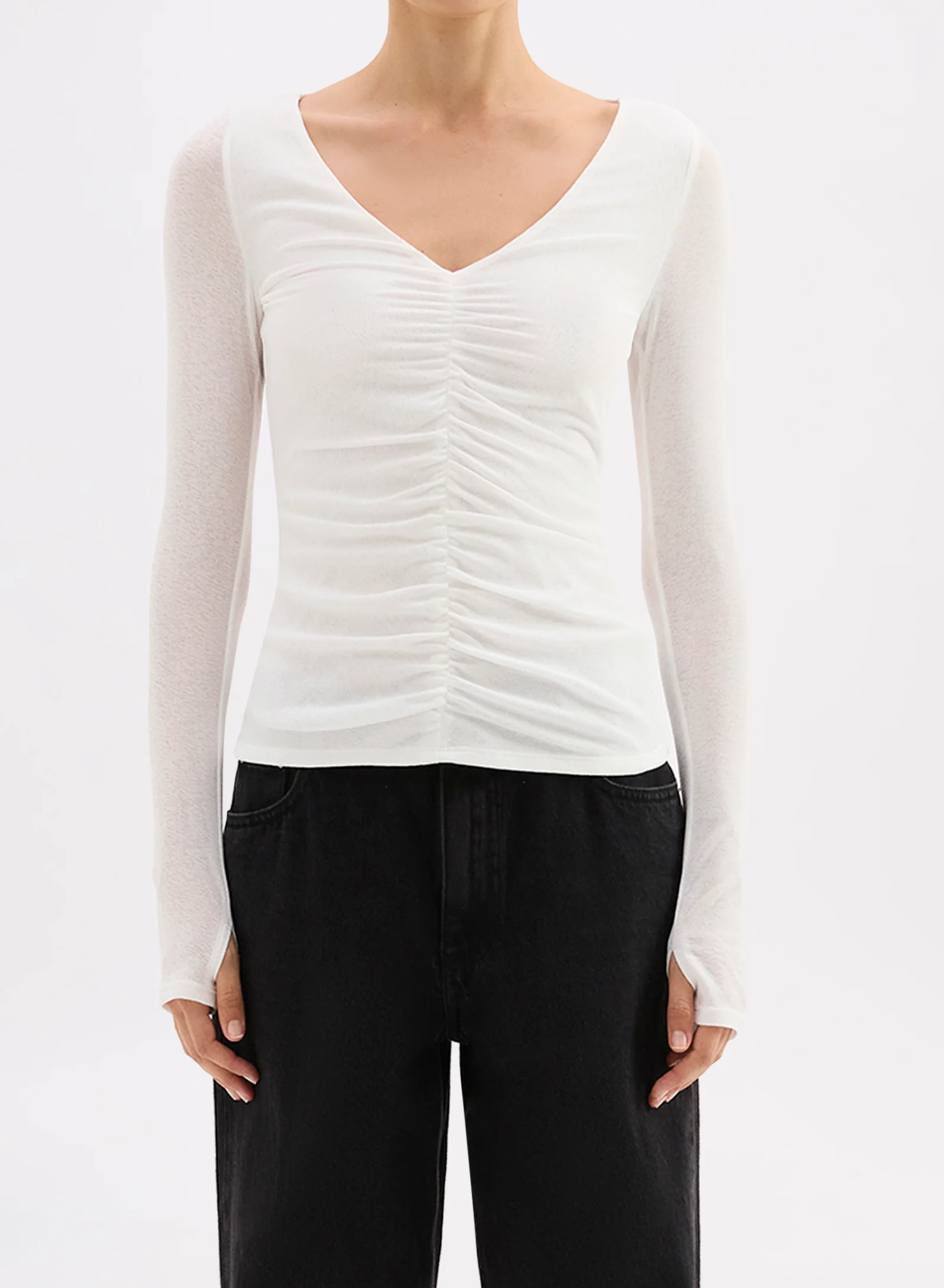Gigi Mesh Top - Salt