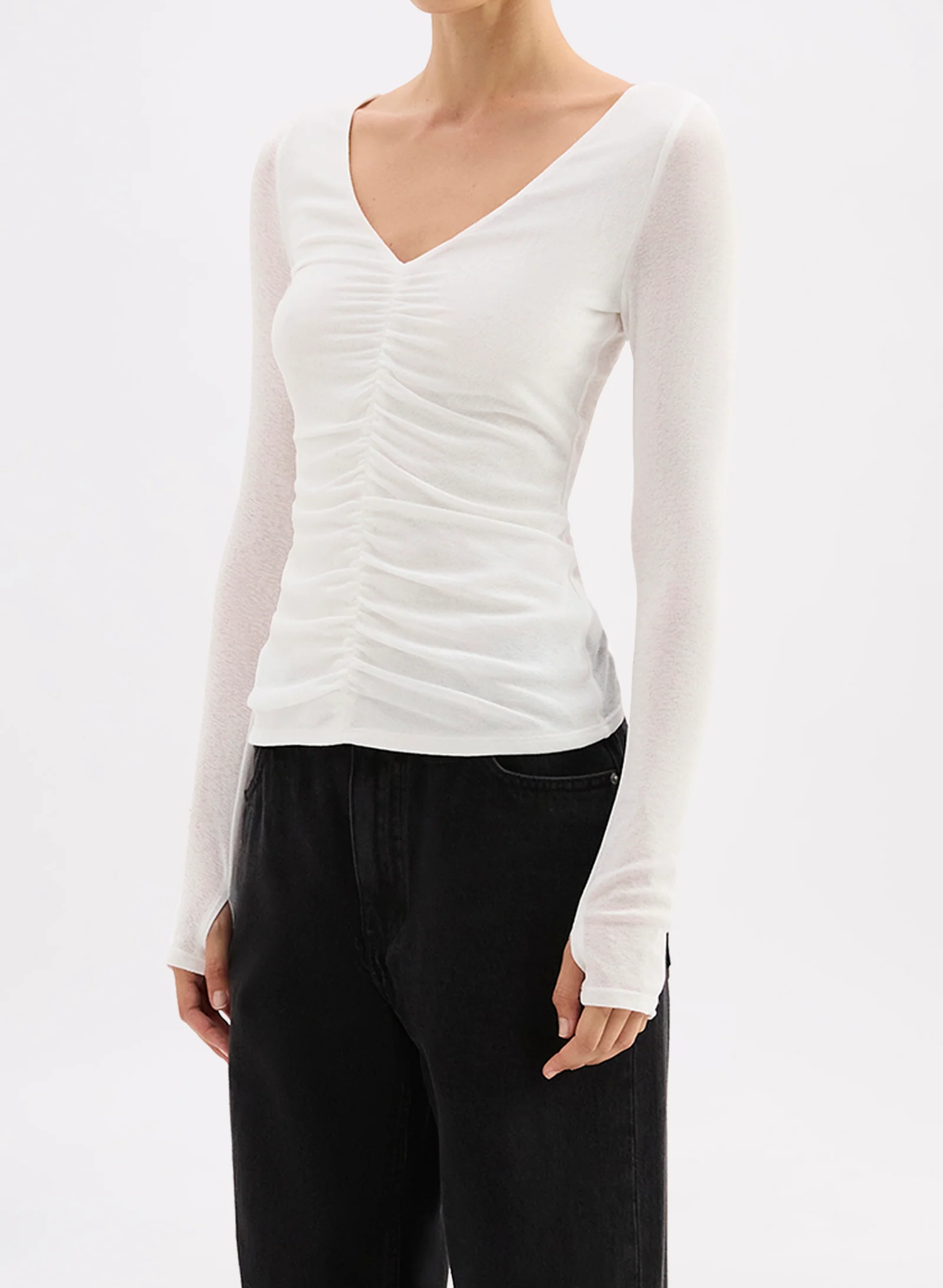 Gigi Mesh Top - Salt