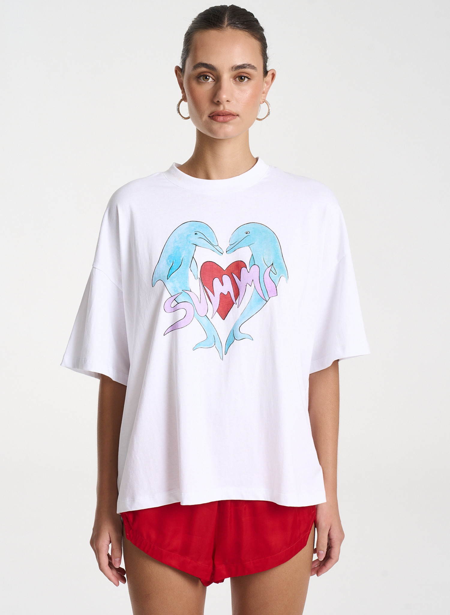 I Heart Dolphins Tee - White Troppo