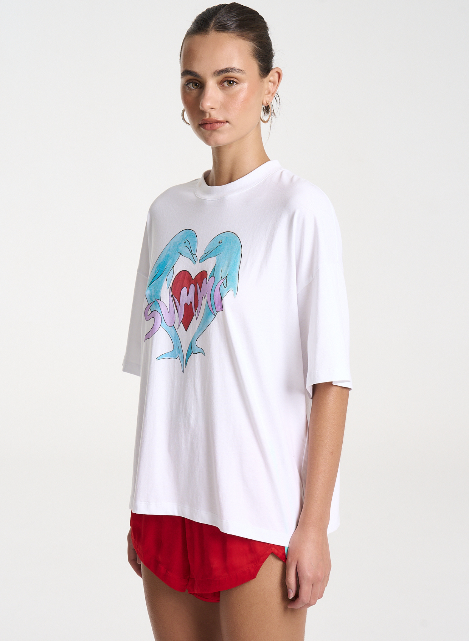 I Heart Dolphins Tee - White Troppo