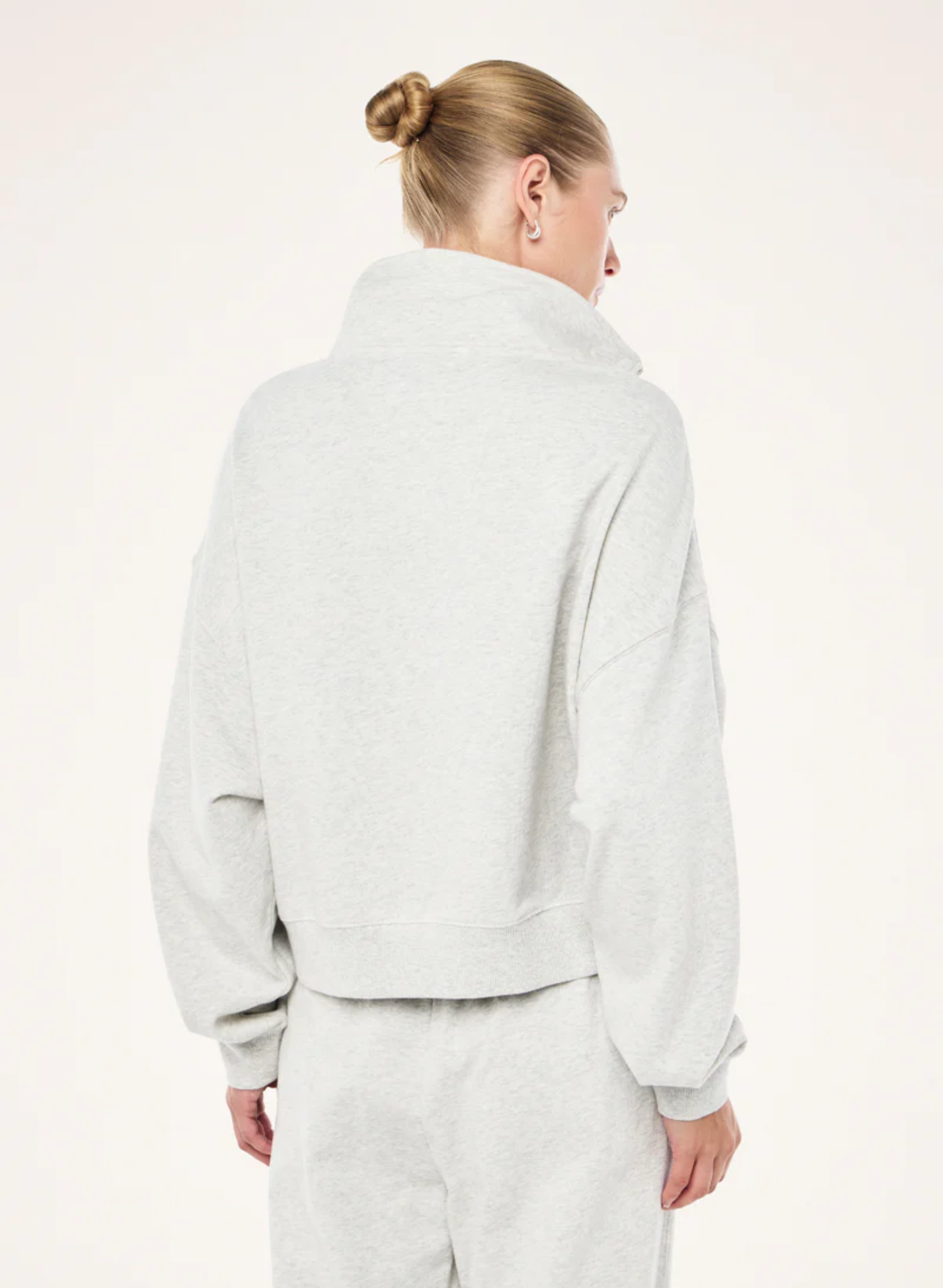Swerve zip neck in grey marle
