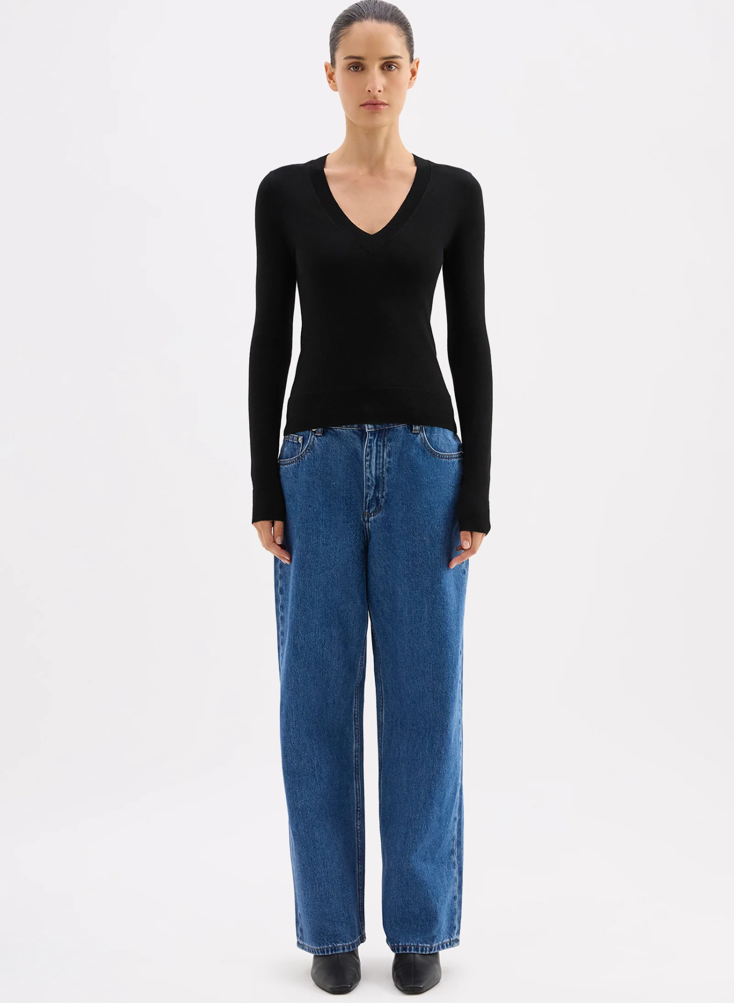 Abia Merino Blend Knit Top - Black