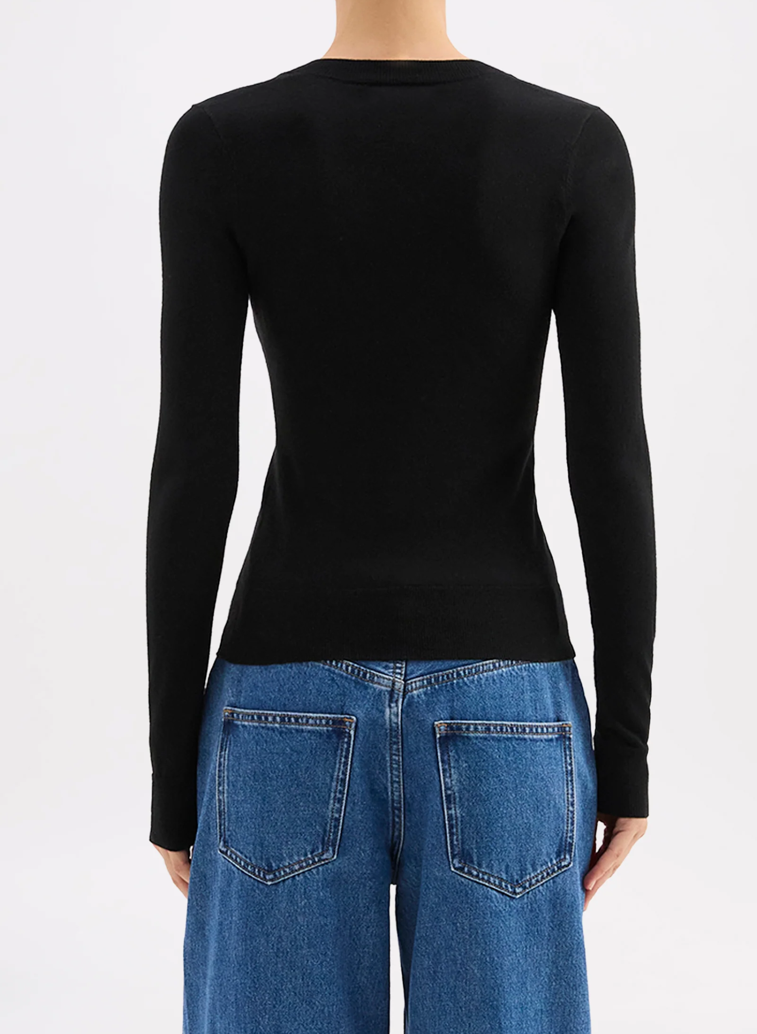 Abia Merino Blend Knit Top - Black