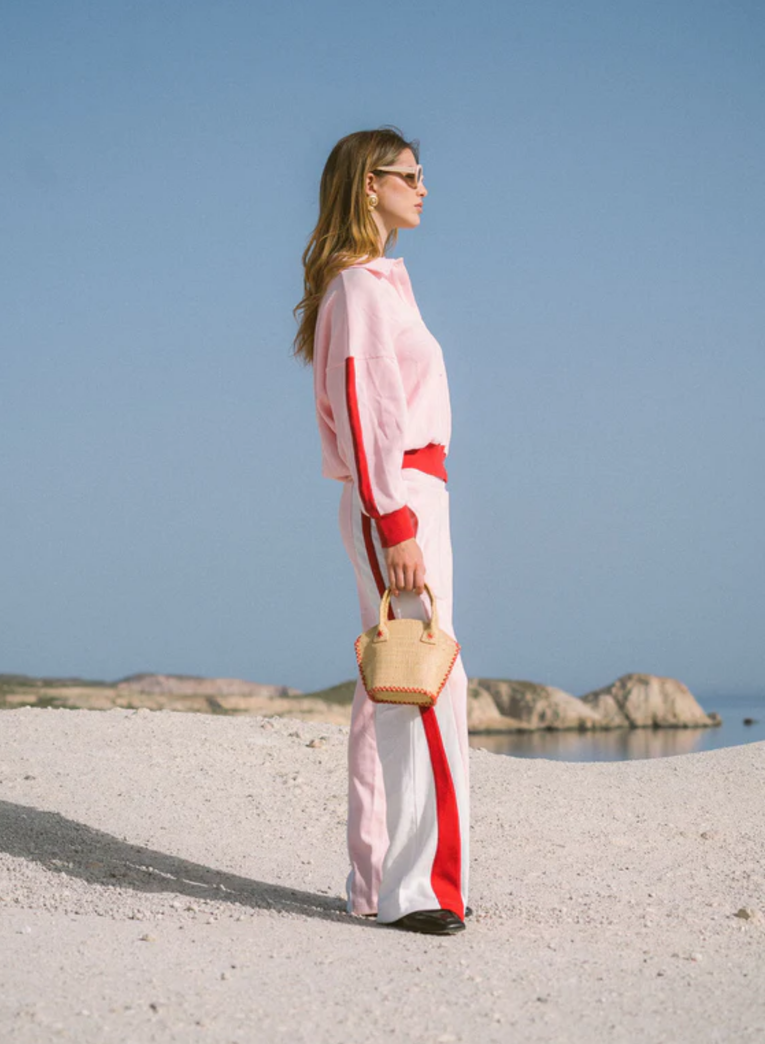 Waffle Splice Sweatshirt Ballet Pink