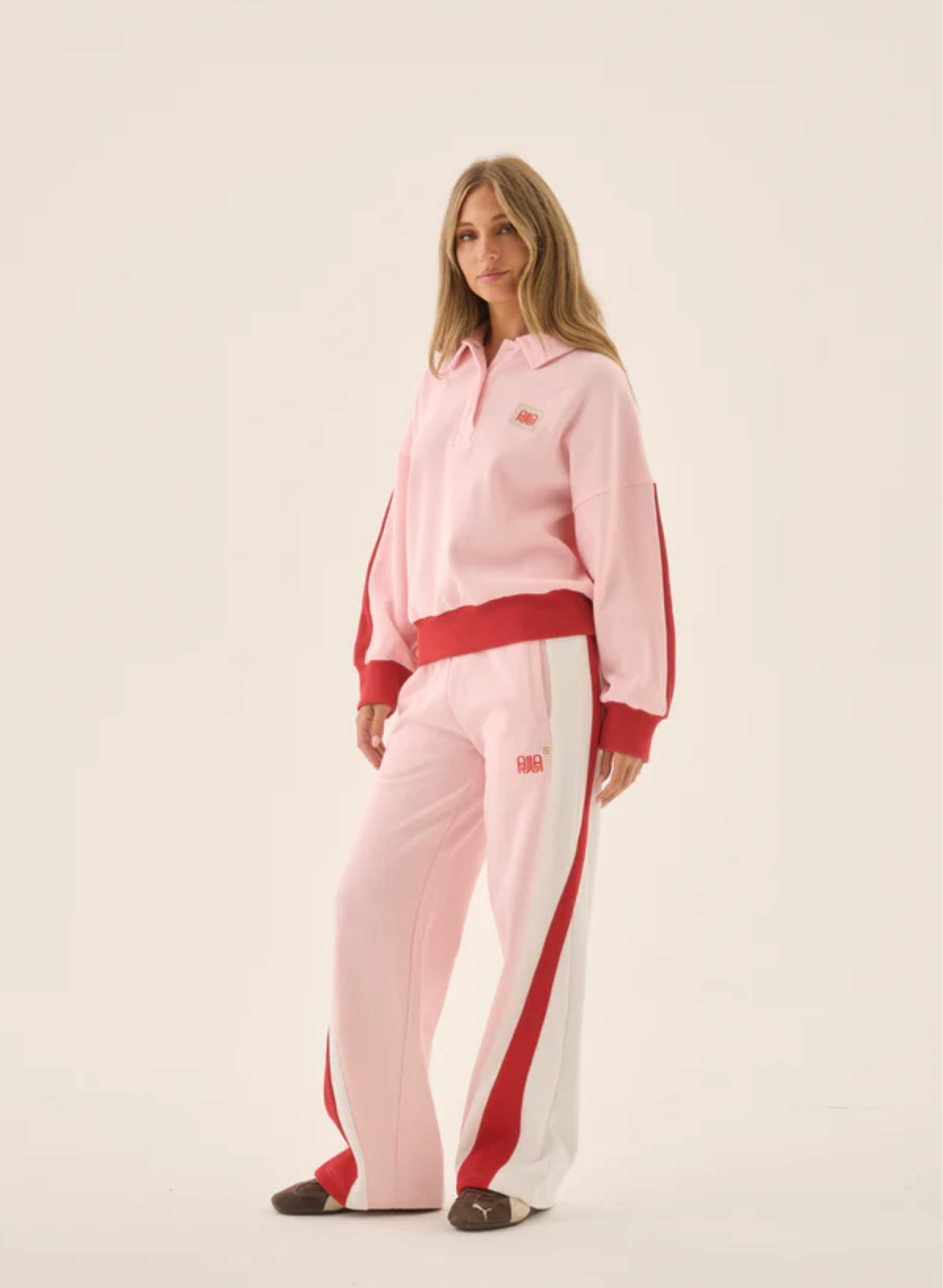 Waffle Splice Sweatshirt Ballet Pink